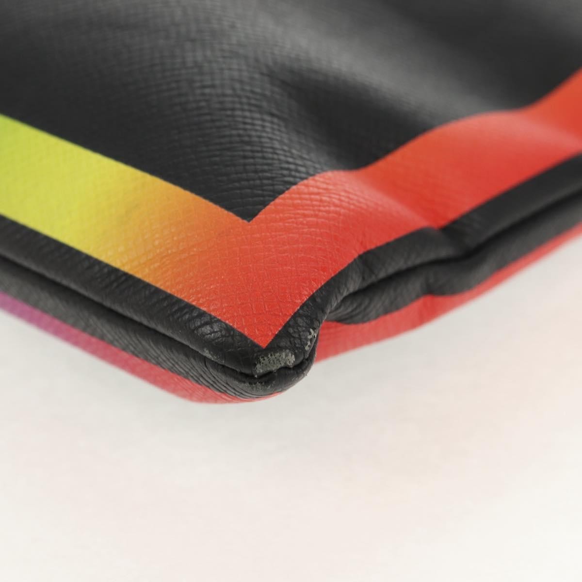 Louis Vuitton Pochette A4 Rainbow Taiga Leather Black Leather Clutche & Pouche Bag (Pre-Owned)