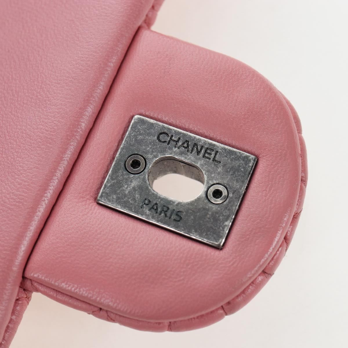 Chanel Flap Shoulder Quilted Lambskin Pink Leather Shoulder Bag Bag (Pre-Owned)