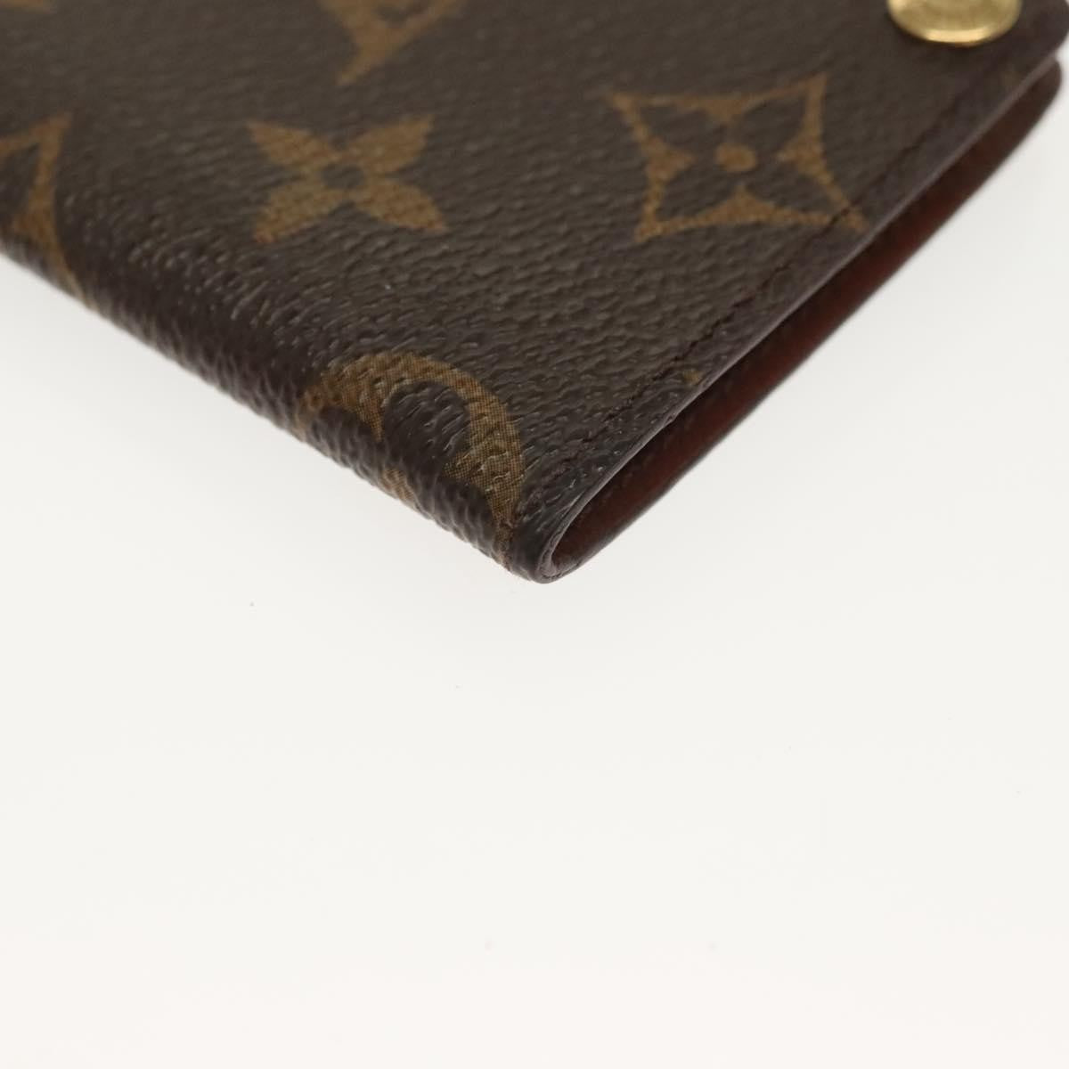 Louis Vuitton Porte Cartes Pression Card Case Monogram Canvas Brown Canvas Card Holders Accessory (Pre-Owned)