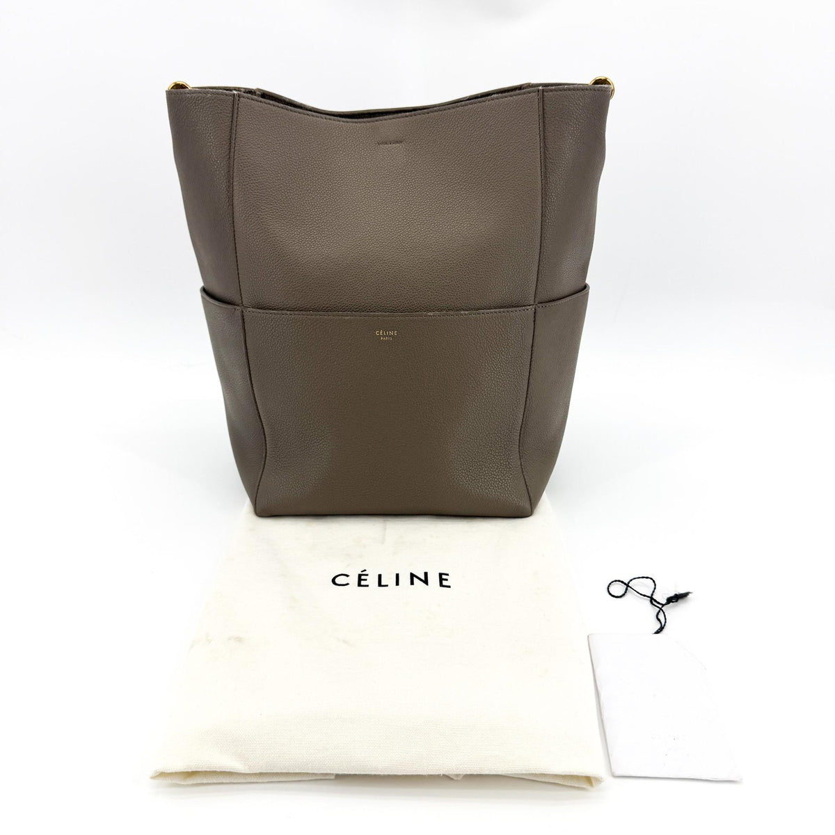 Celine Sangle Seau Goatskin Brown Leather Shoulder Bag Bag (Pre-Owned)