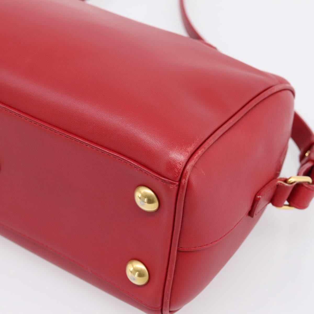 Saint Laurent Classic Baby Duffle Leather Red Leather Handbag (Pre-Owned)