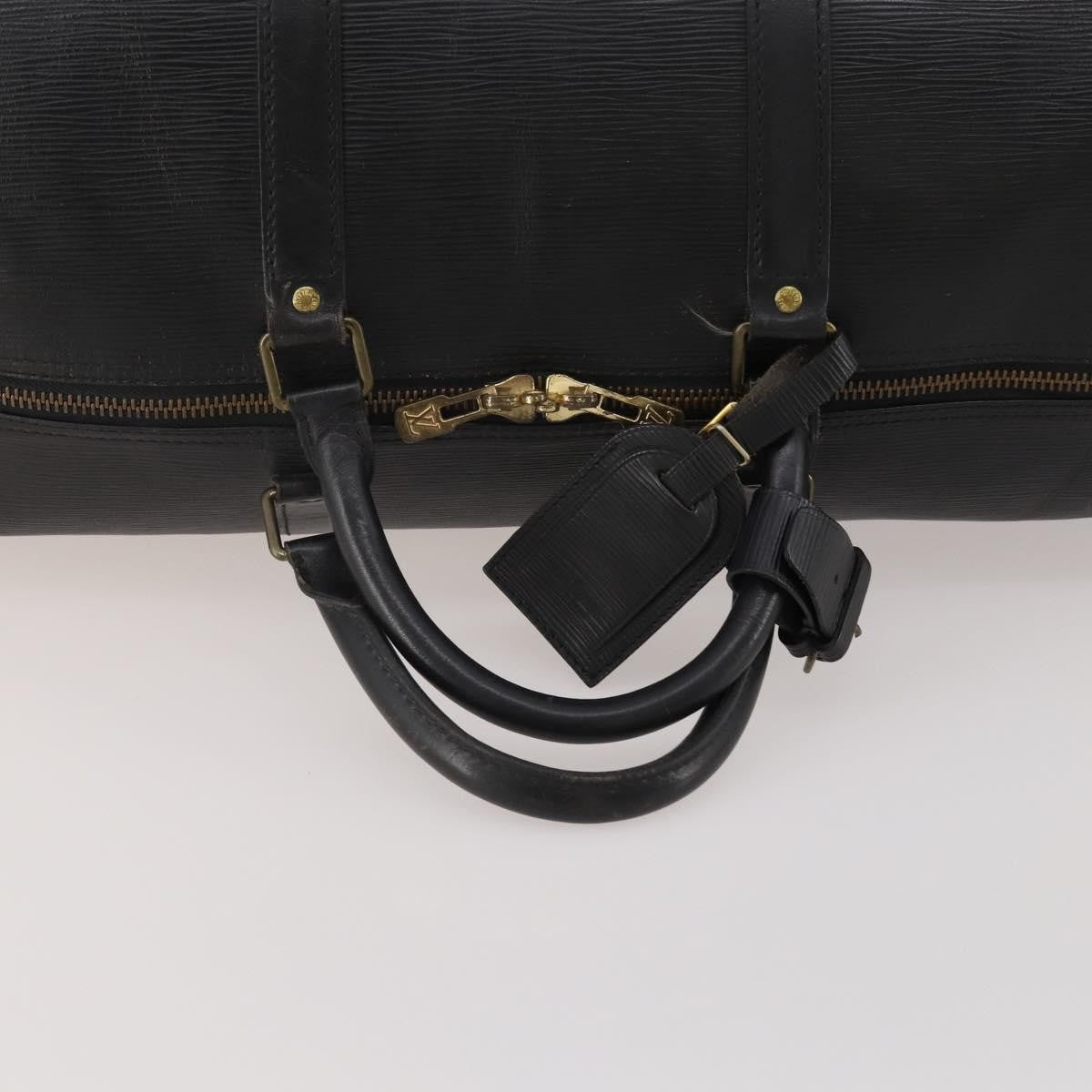 Louis Vuitton Keepall Epi Black Leather Travel Bag Bag (Pre-Owned)