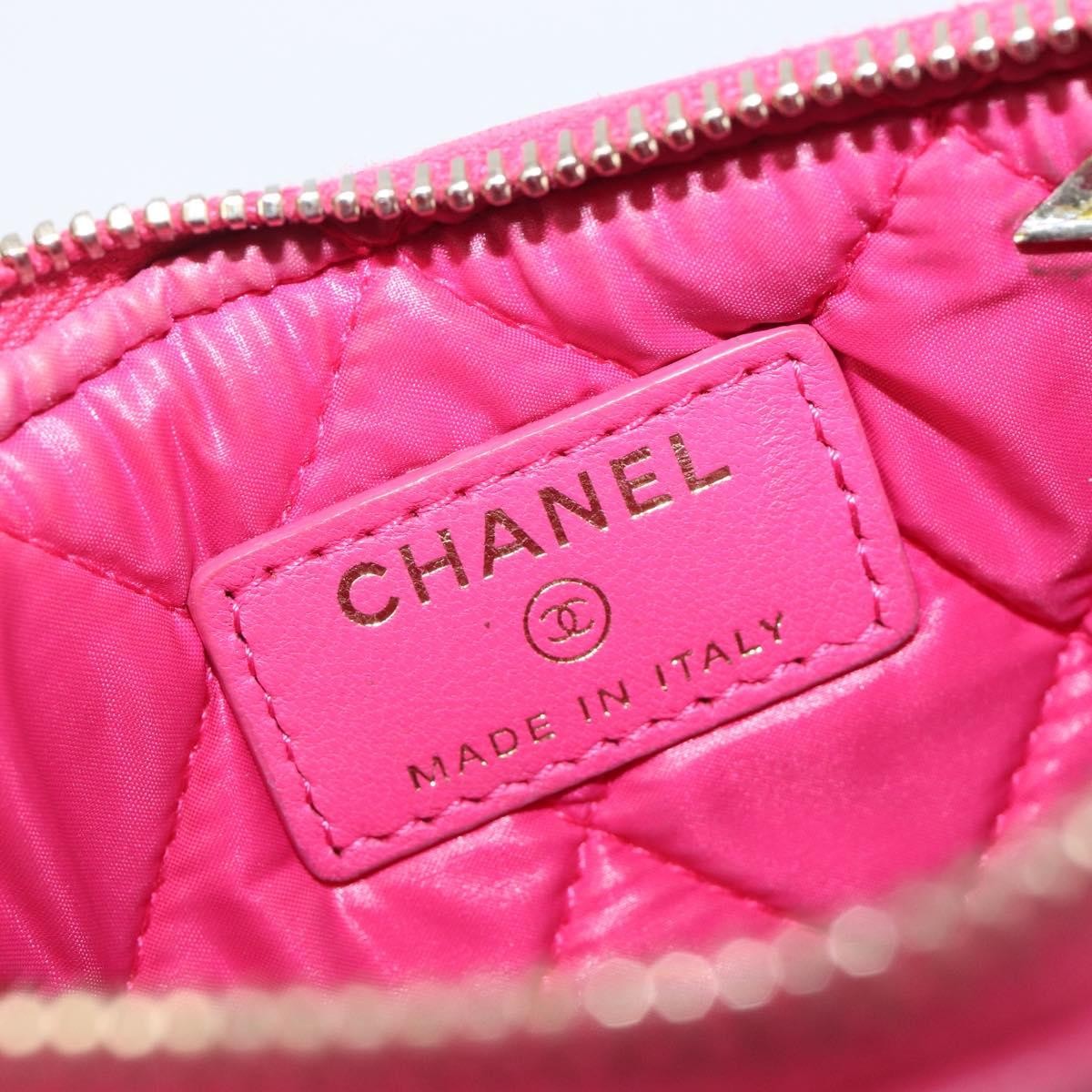Chanel Cc Zip Coin Purse Quilted Lambskin Pink Leather Wallets Accessory (Pre-Owned)