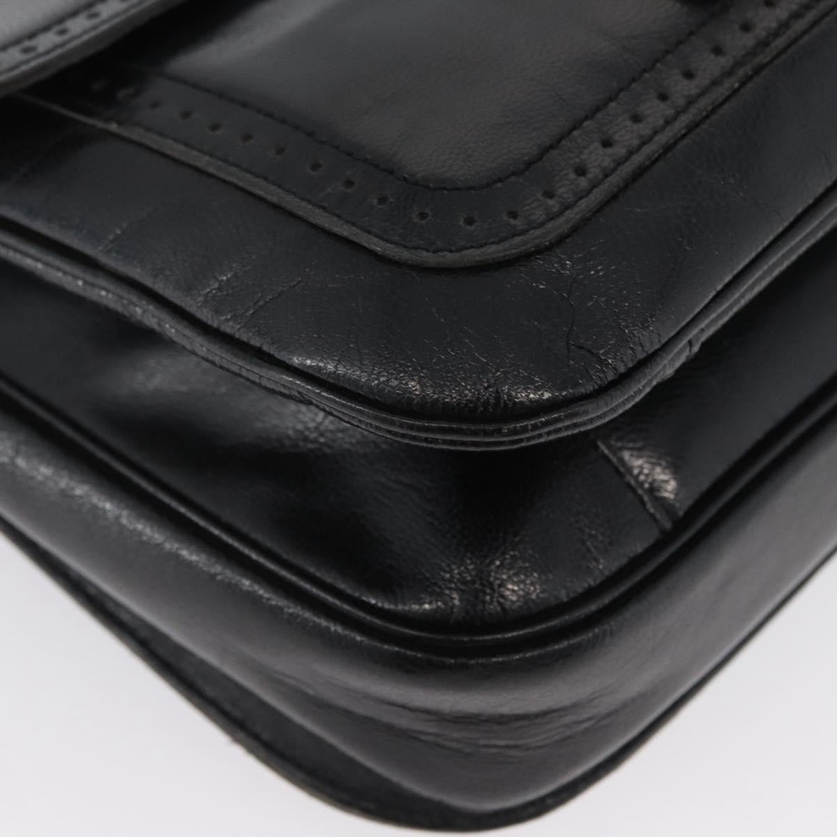 Saint Laurent Vintage Leather Black Leather Shoulder Bag Bag (Pre-Owned)