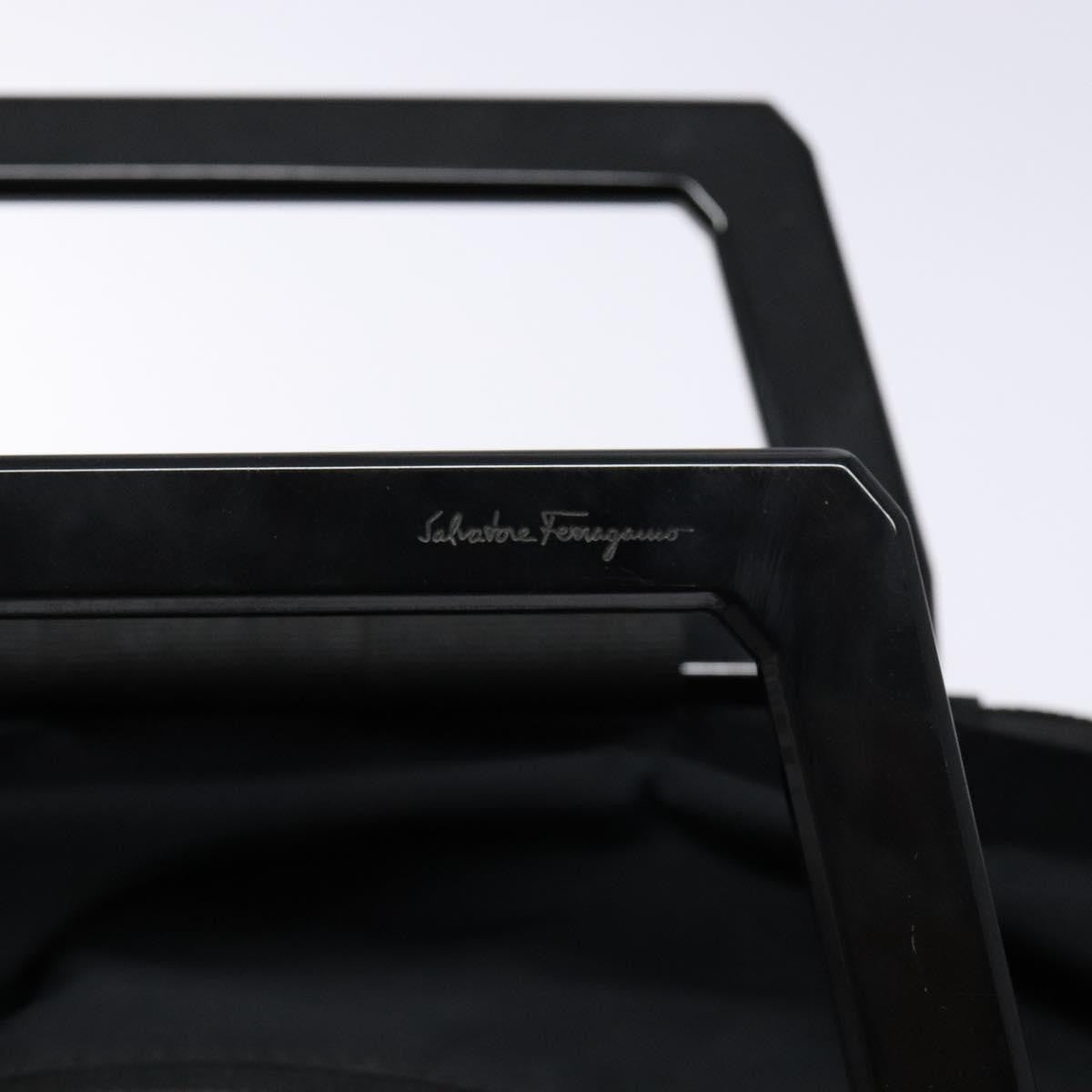 Salvatore Ferragamo Vintage Canvas Black Canvas Handbag (Pre-Owned)