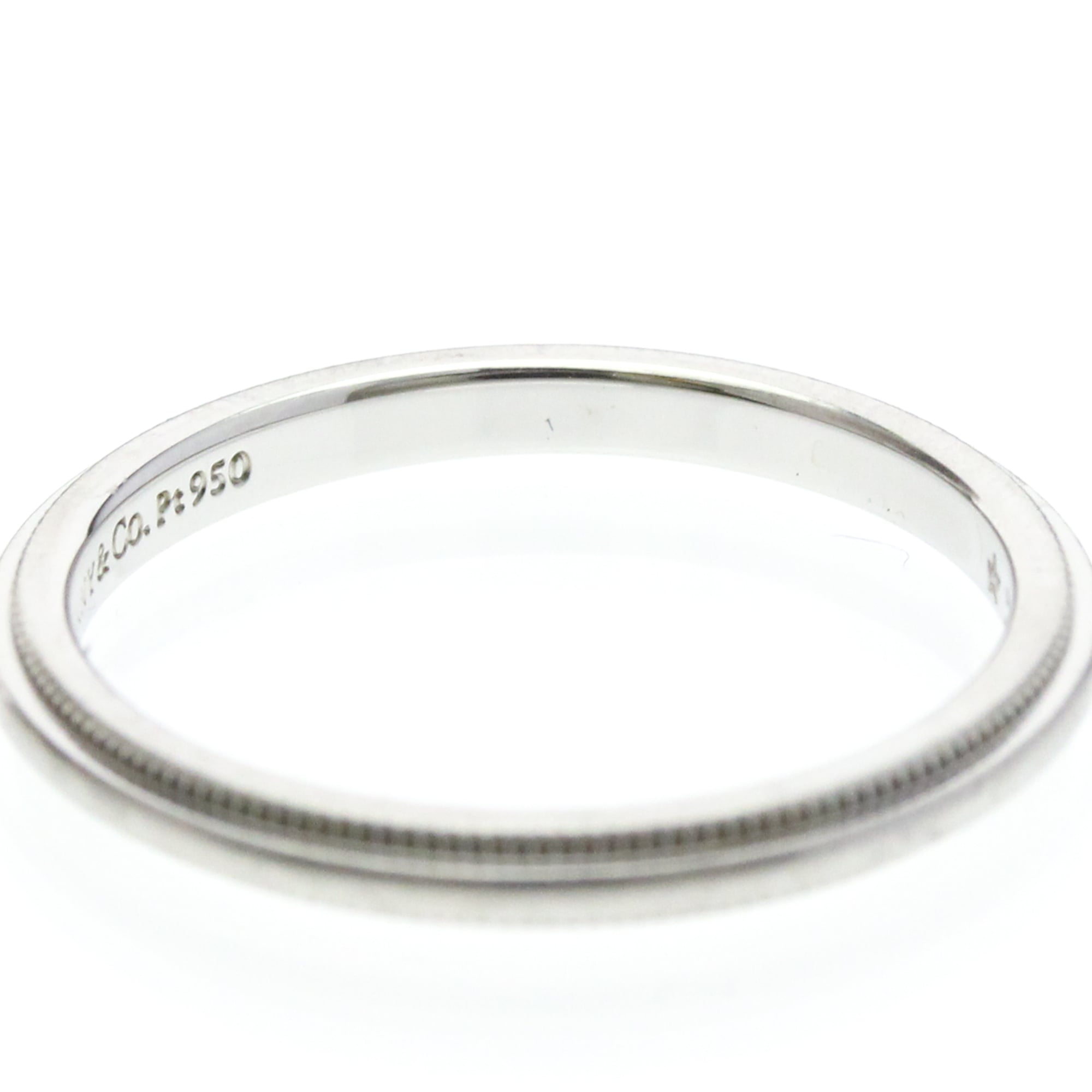 Tiffany & Co. Classic Milgrain Band Platinum Silver Platinum Ring Jewelry (Pre-Owned)