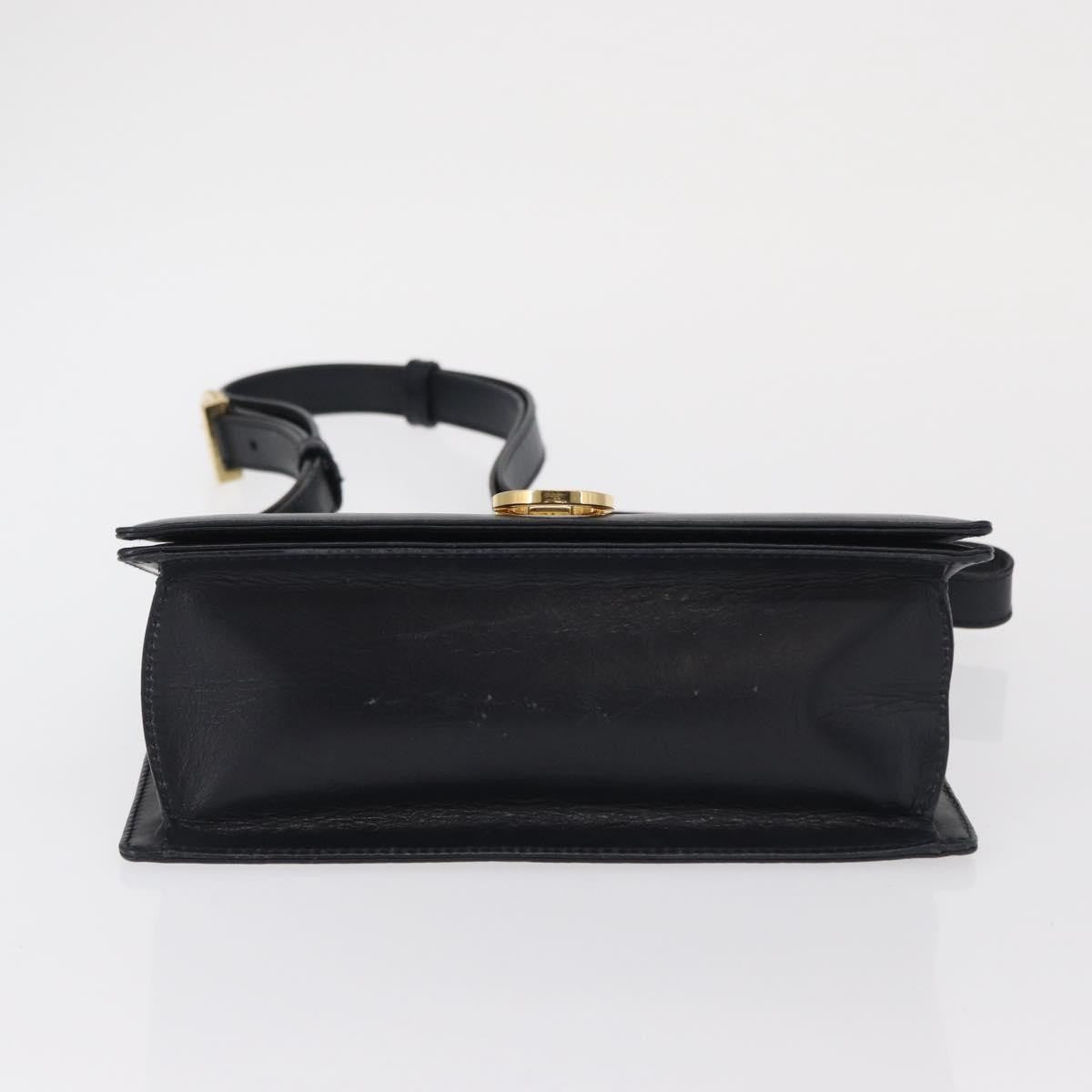 Salvatore Ferragamo Gancini Leather Navy Leather Shoulder Bag Bag (Pre-Owned)