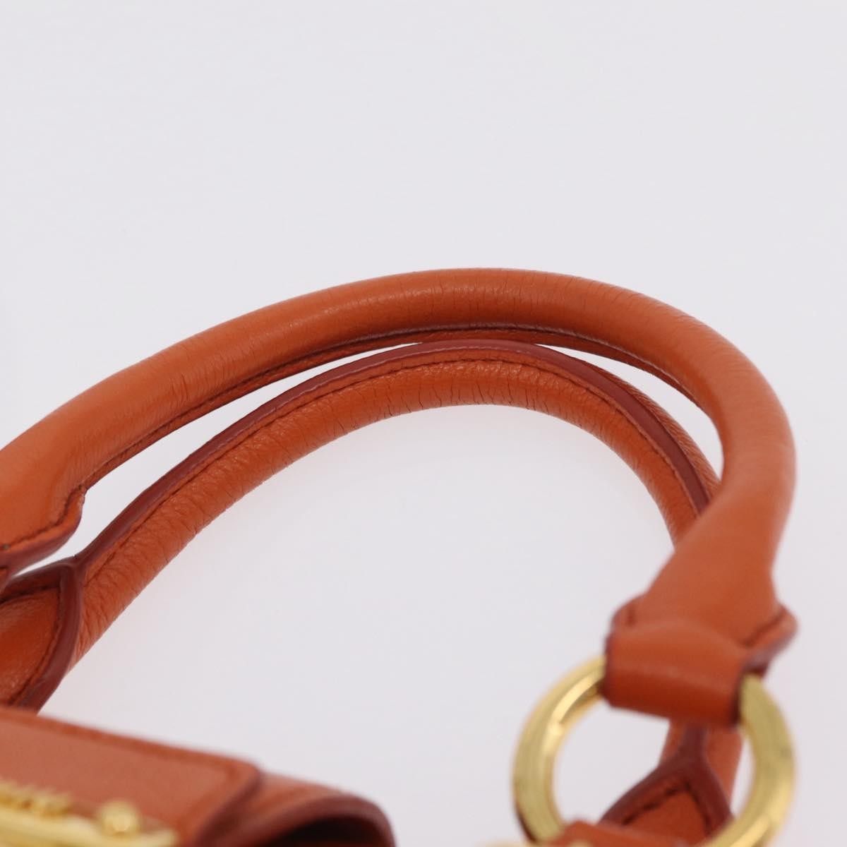 Miu Miu Front Pocket Convertible Satchel Leather Orange Leather Handbag (Pre-Owned)