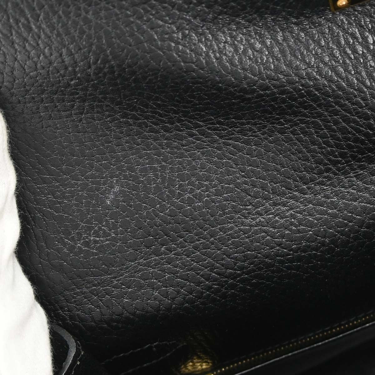 Hermes Kelly Black Ardennes With Gold Hardware Black Leather Handbag (Pre-Owned)