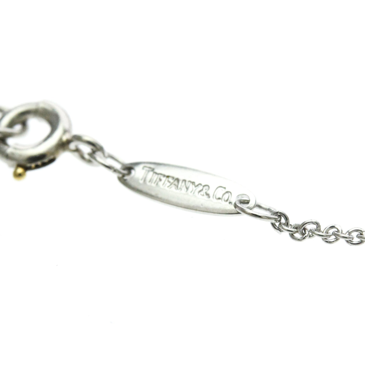 Tiffany & Co. Elsa Peretti Open Heart 5 Diamonds Pendant Platinum And Diamonds Silver Platinum Necklace Jewelry (Pre-Owned)