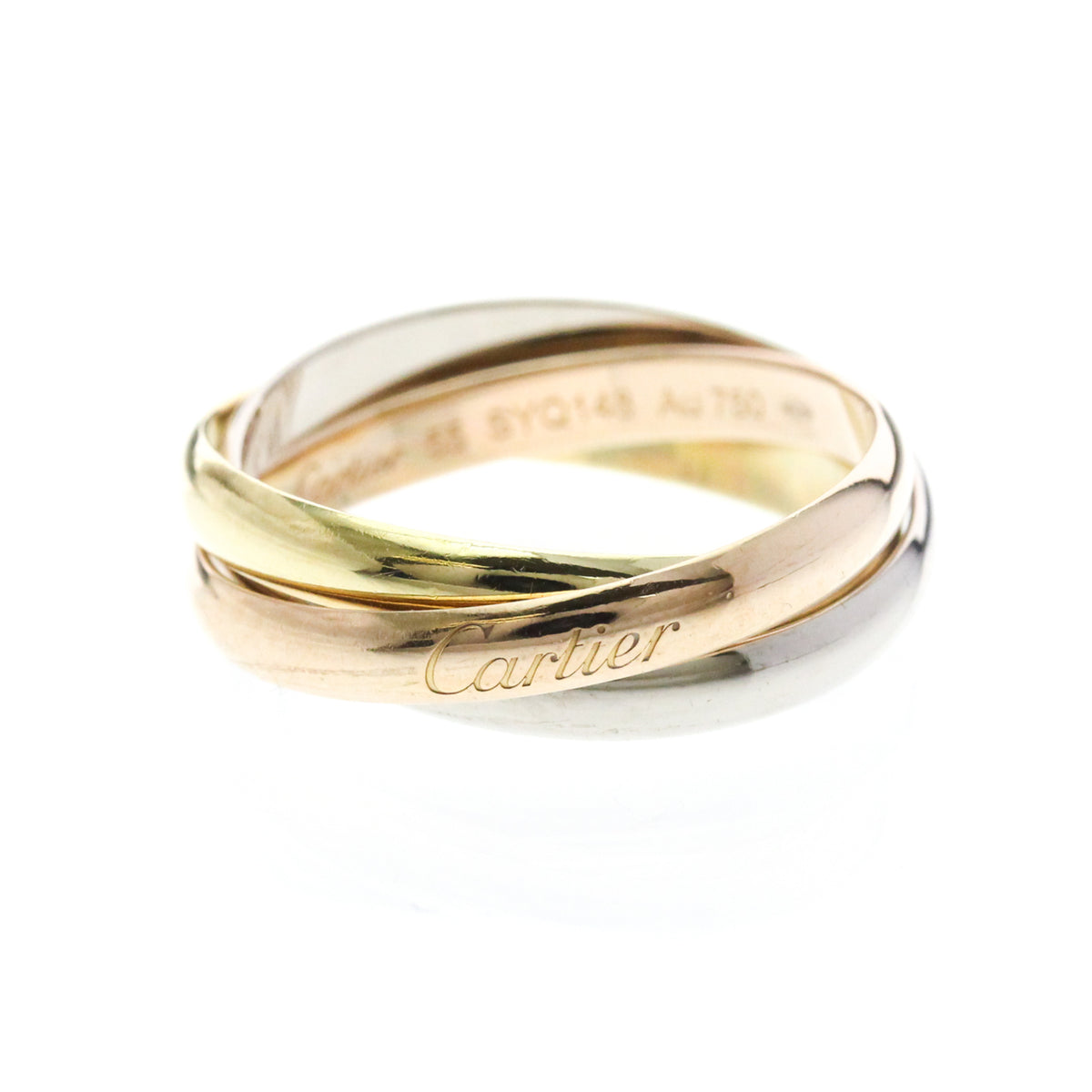 Cartier Trinity 18K Tricolor Gold Gold Gold Ring Jewelry (Pre-Owned)