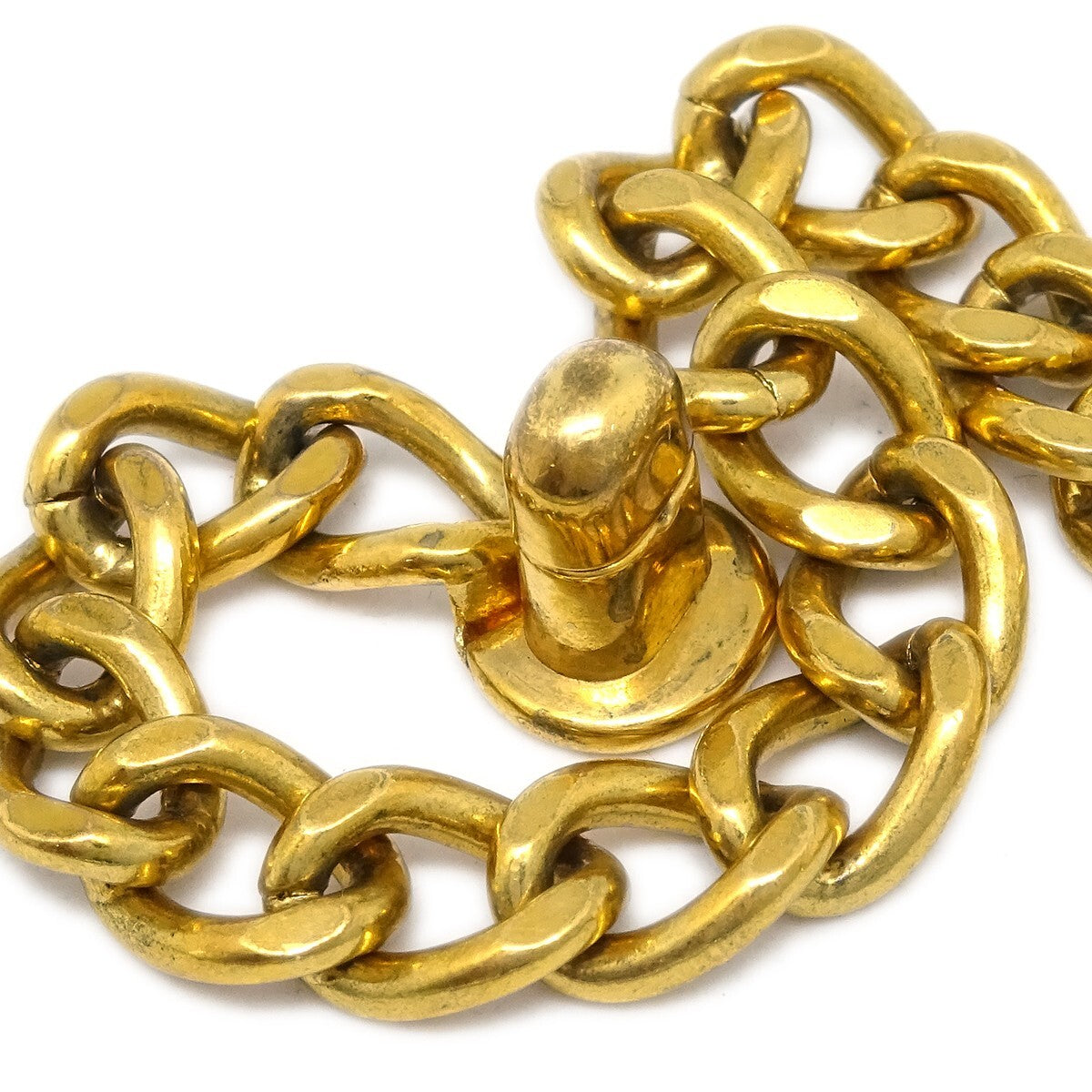 Chanel Vintage Cc Turnlock Chain Metal Gold Gold_Plated Bracelet Jewelry (Pre-Owned)