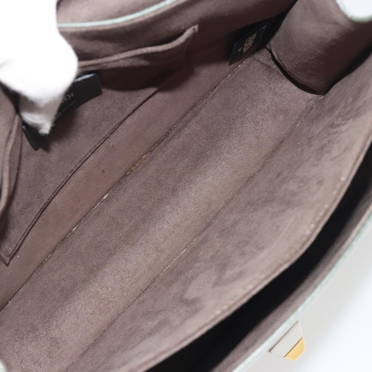 Fendi Kan I Leather Gray Leather Shoulder Bag Bag (Pre-Owned)
