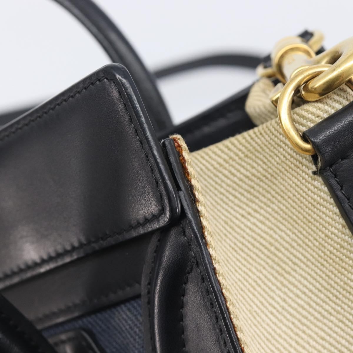 Celine Tricolor Luggage Canvas And Leather Navy Canvas Handbag (Pre-Owned)