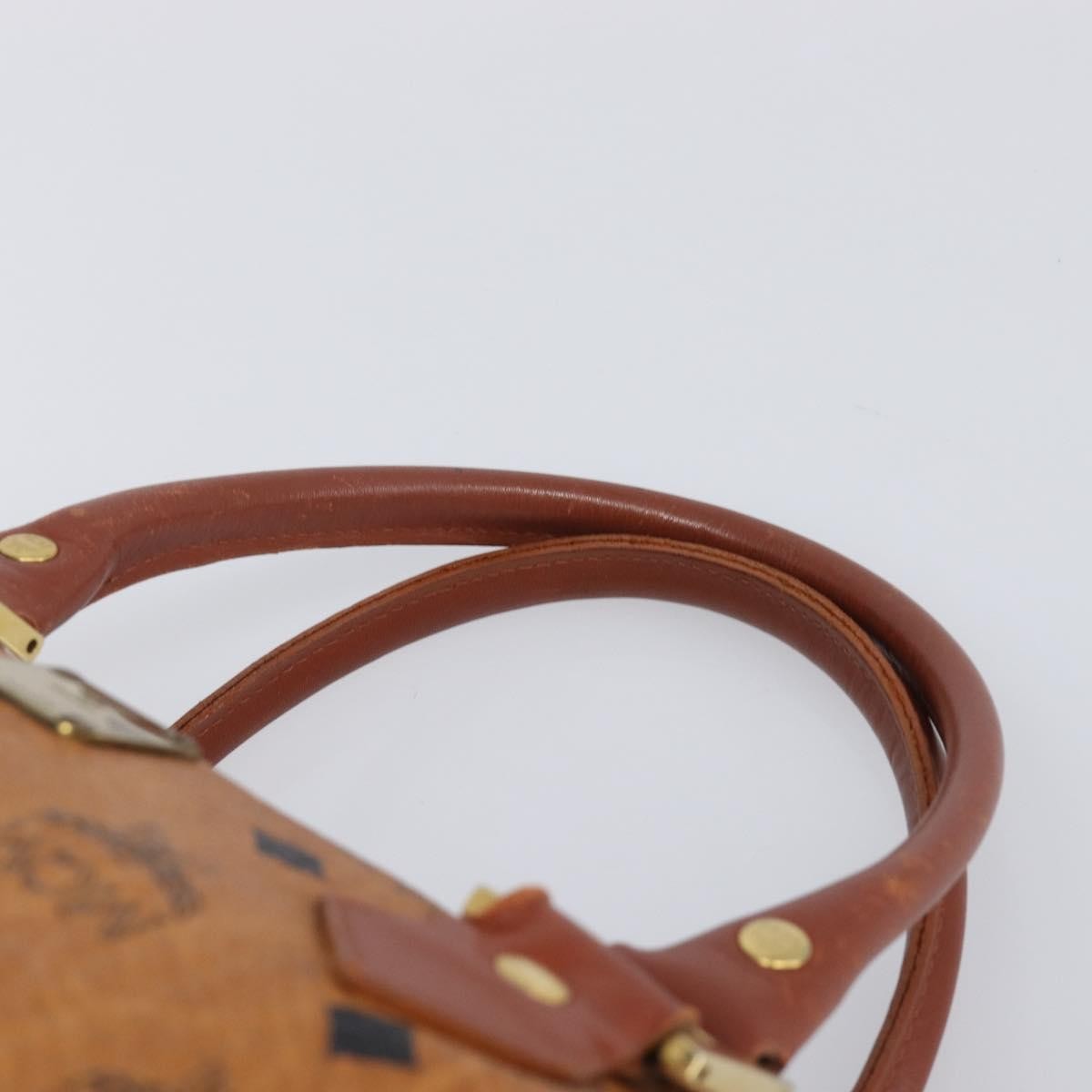 MCM Visetos Logogramme Leather Brown Leather Handbag (Pre-Owned)