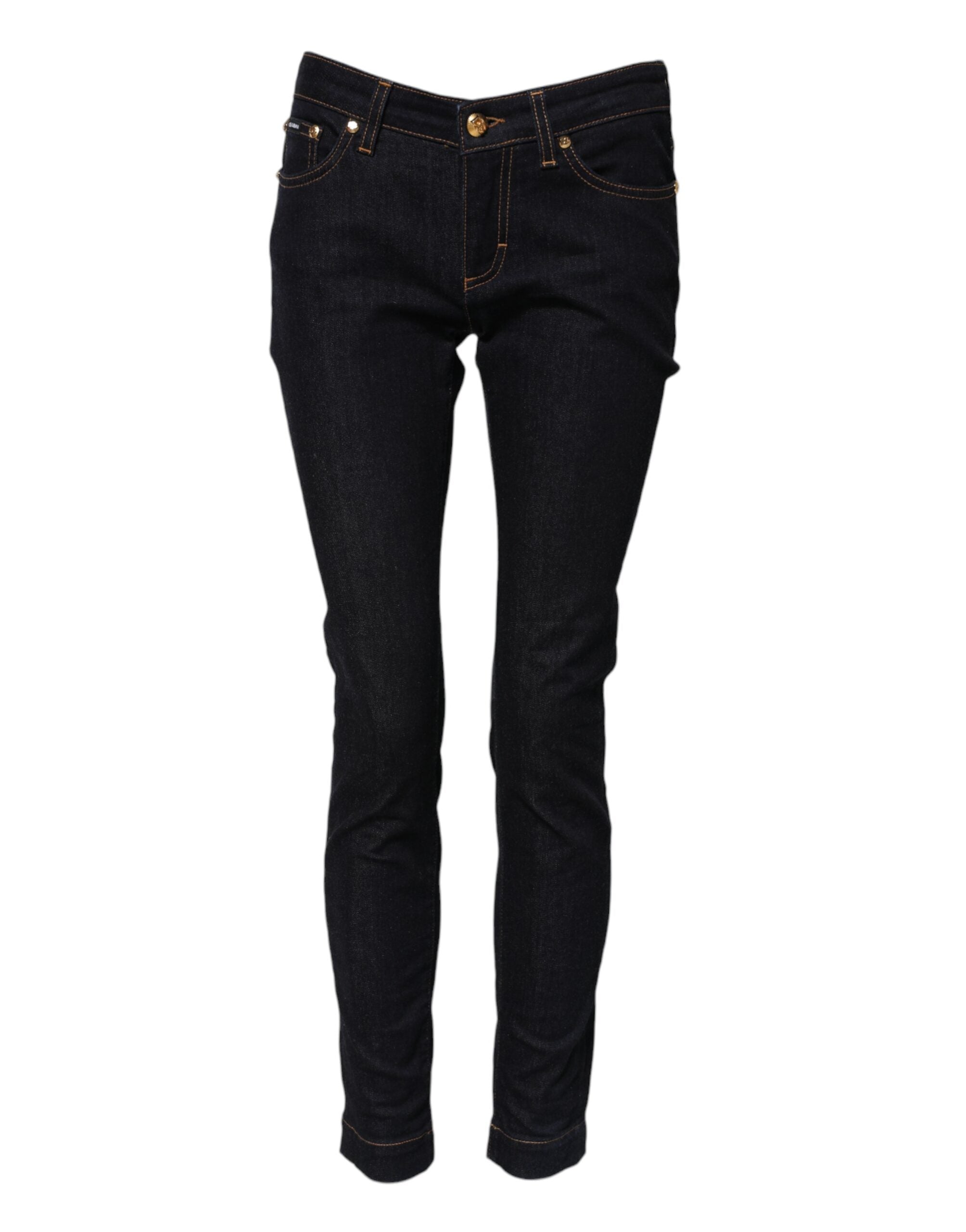 Dolce & Gabbana Blue Cotton PRETTY LowWaist Skinny Denim Women's Jeans