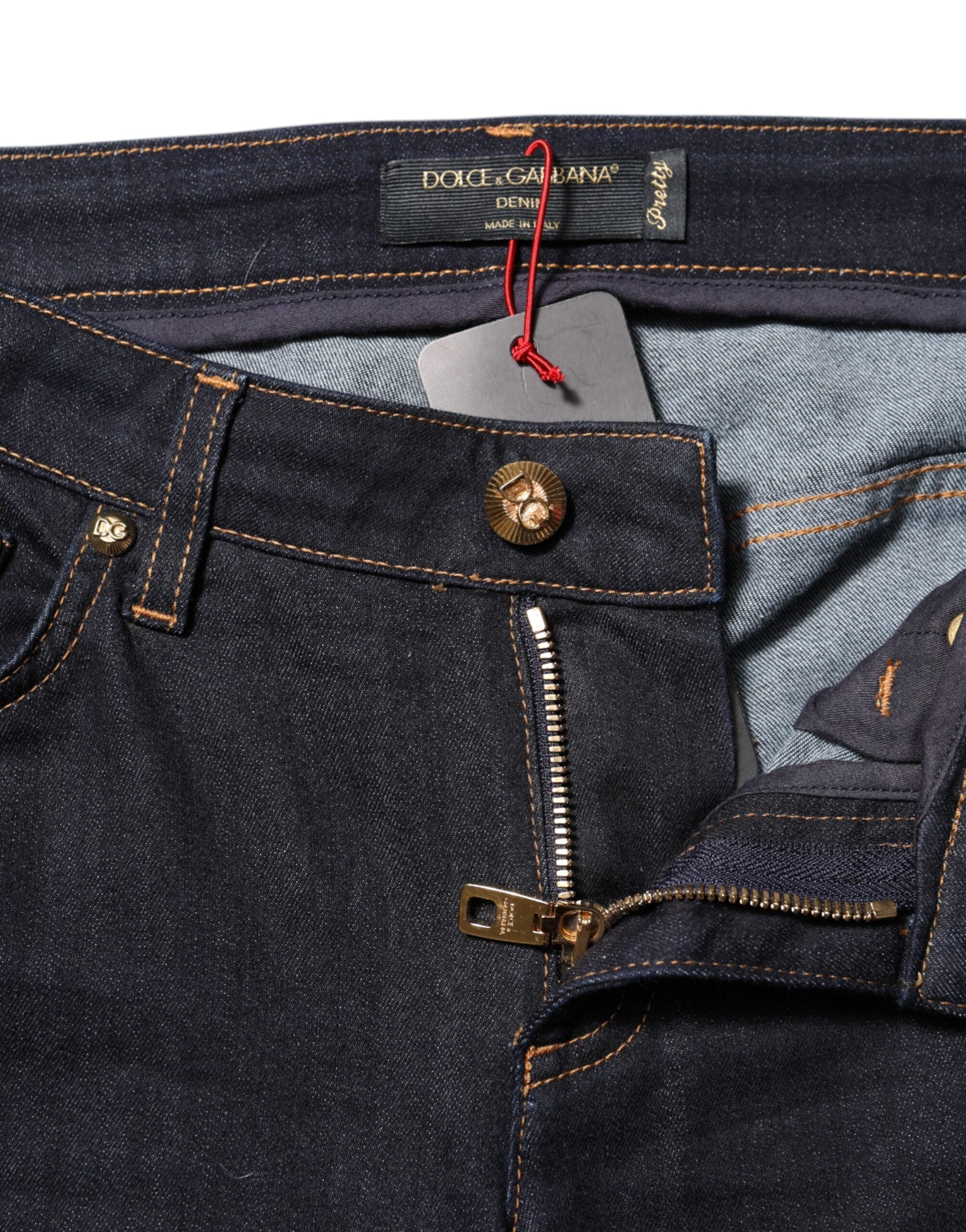 Dolce & Gabbana Blue Cotton PRETTY LowWaist Skinny Denim Women's Jeans