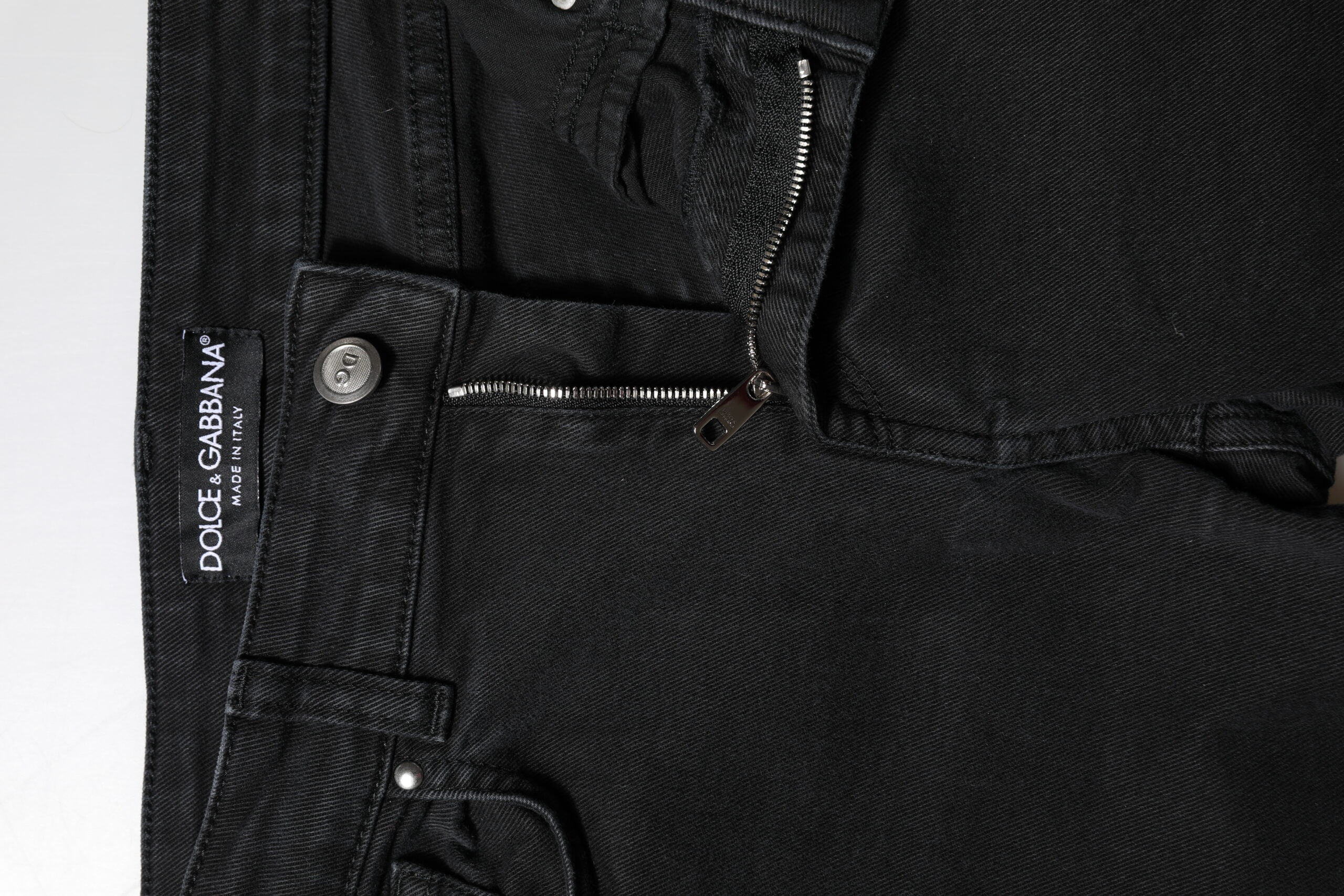 Dolce & Gabbana Black Cotton Mid Waist Skinny Denim Women's Jeans (Pre-Owned)