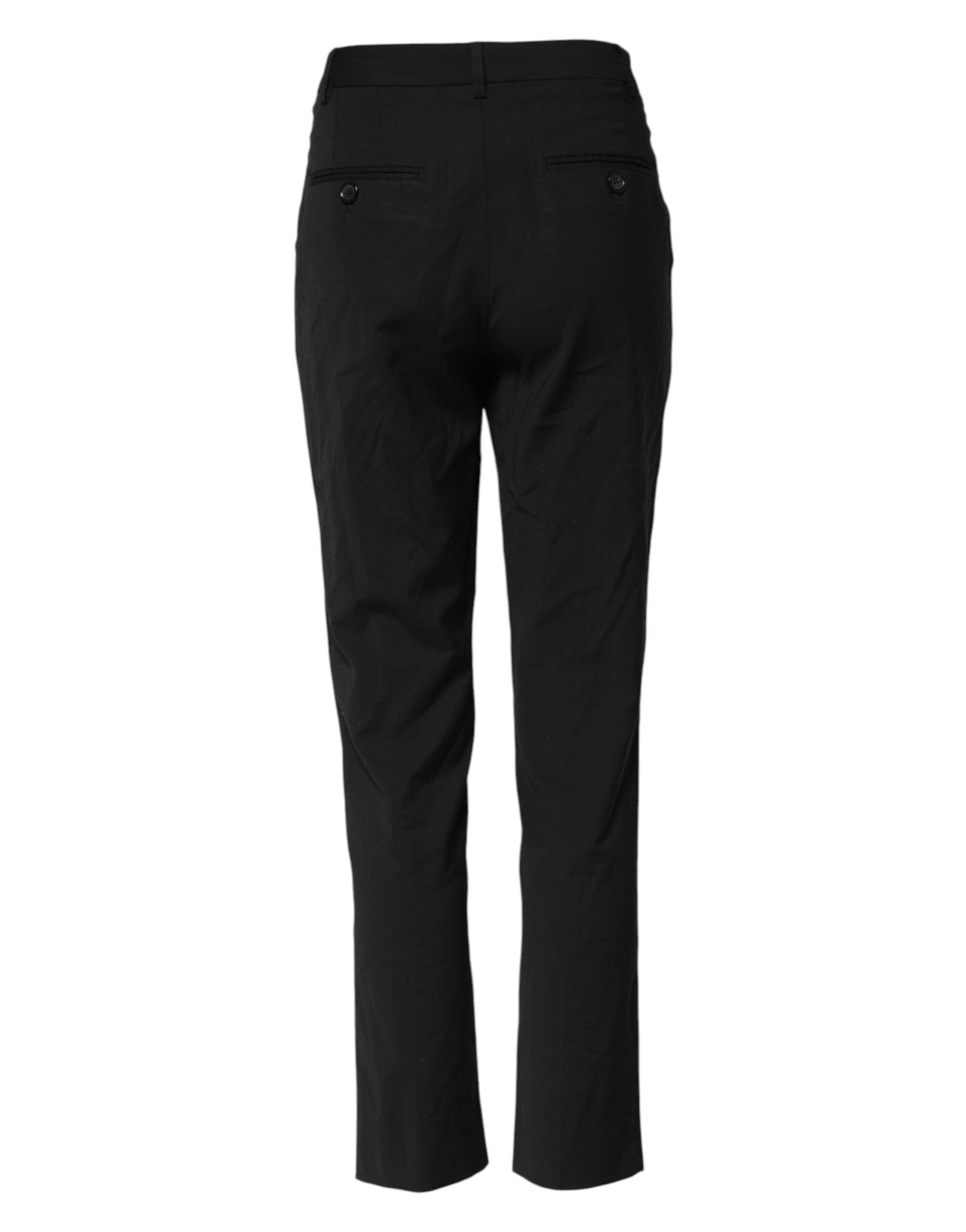 Dolce & Gabbana Black STAFF High Waist Tapered Women's Pants (Pre-Owned)