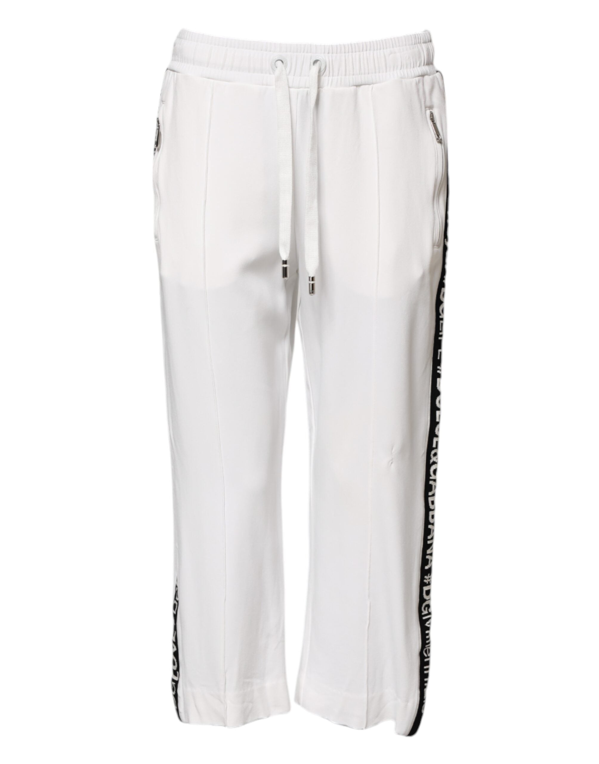 Dolce & Gabbana White Viscose Jogger SweatWomen's Women's Pants (Pre-Owned)