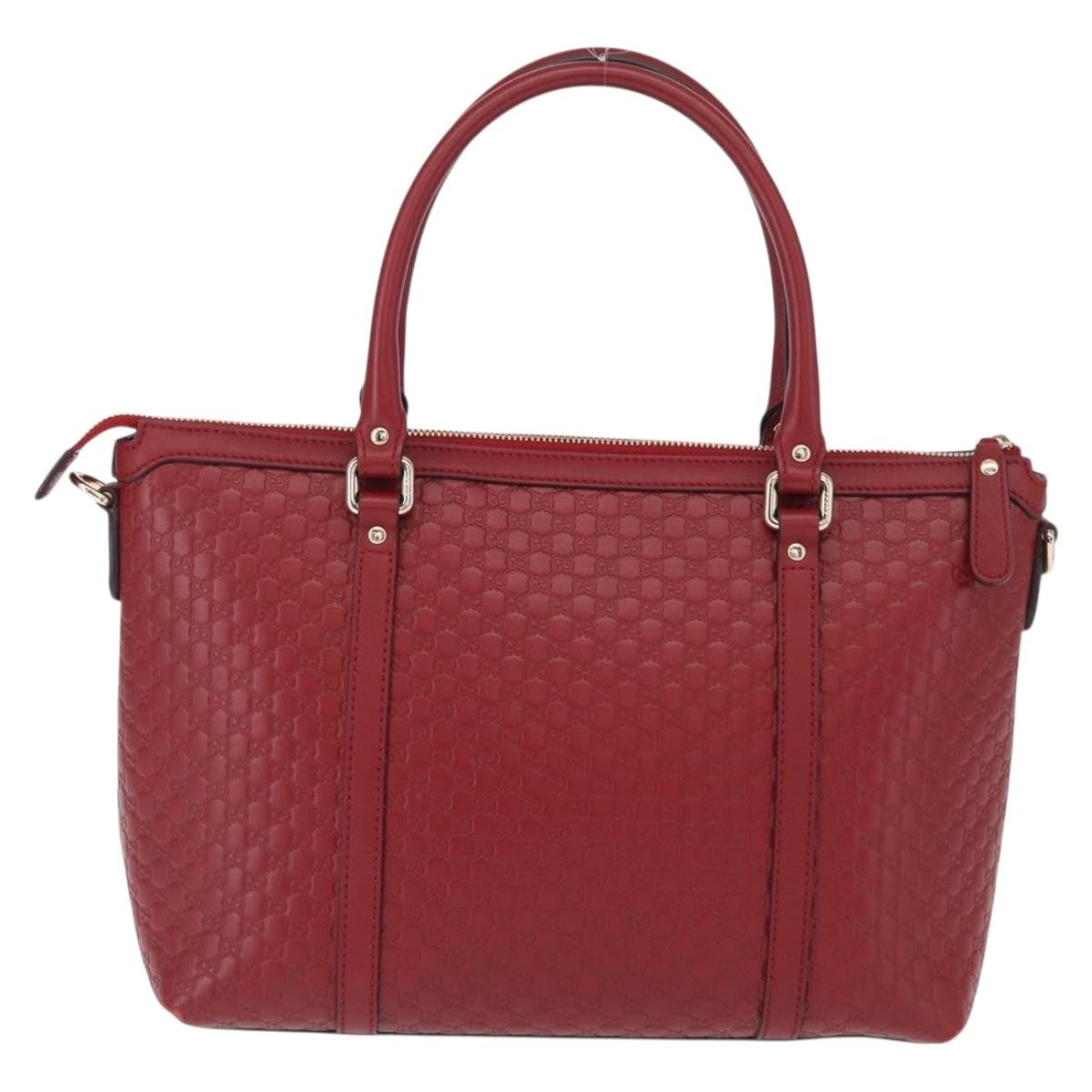 Gucci Margaux Microguccissima Leather Red Leather Tote Bag Bag (Pre-Owned)