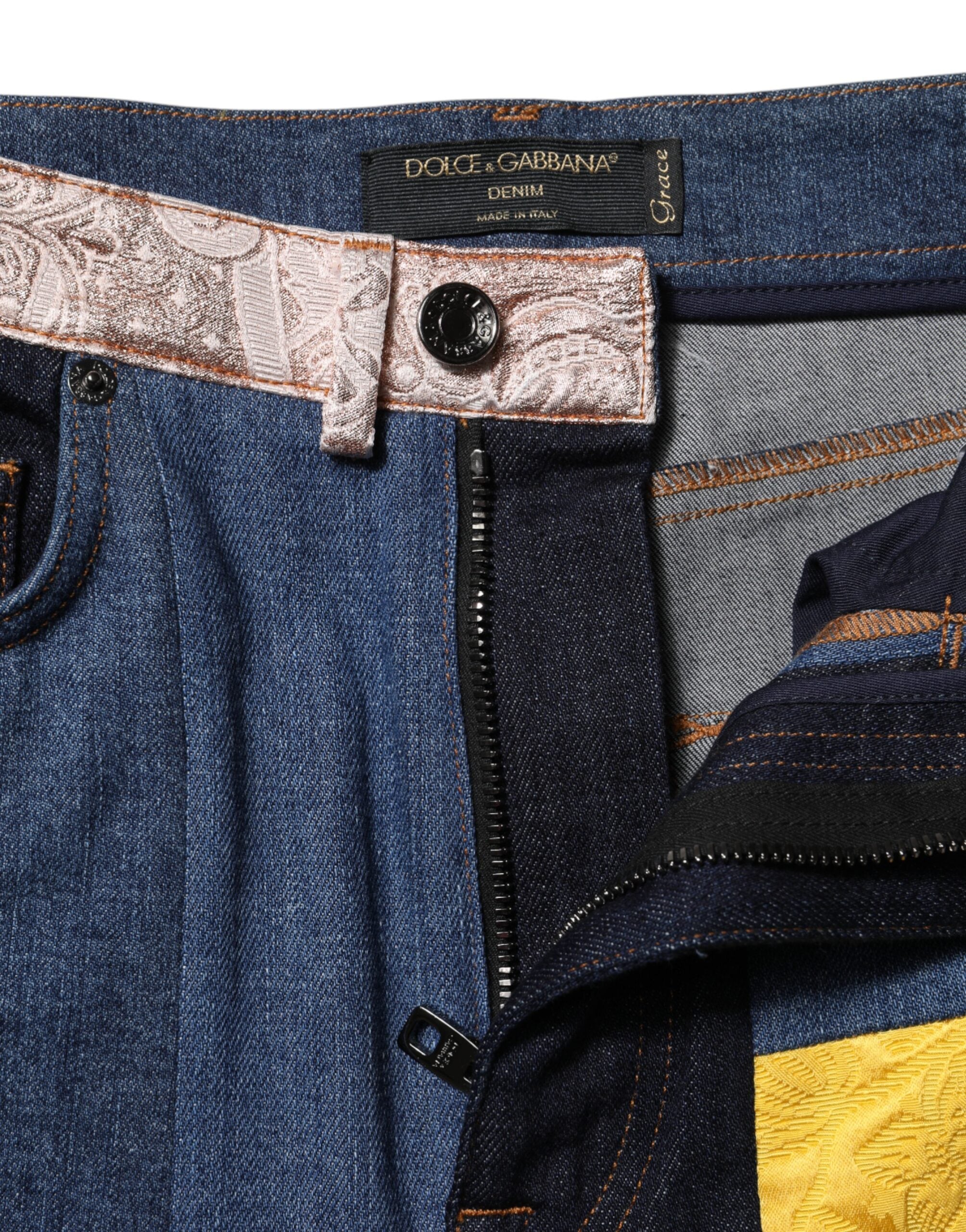 Dolce & Gabbana Multicolor Patchwork Skinny Denim Women's Jeans