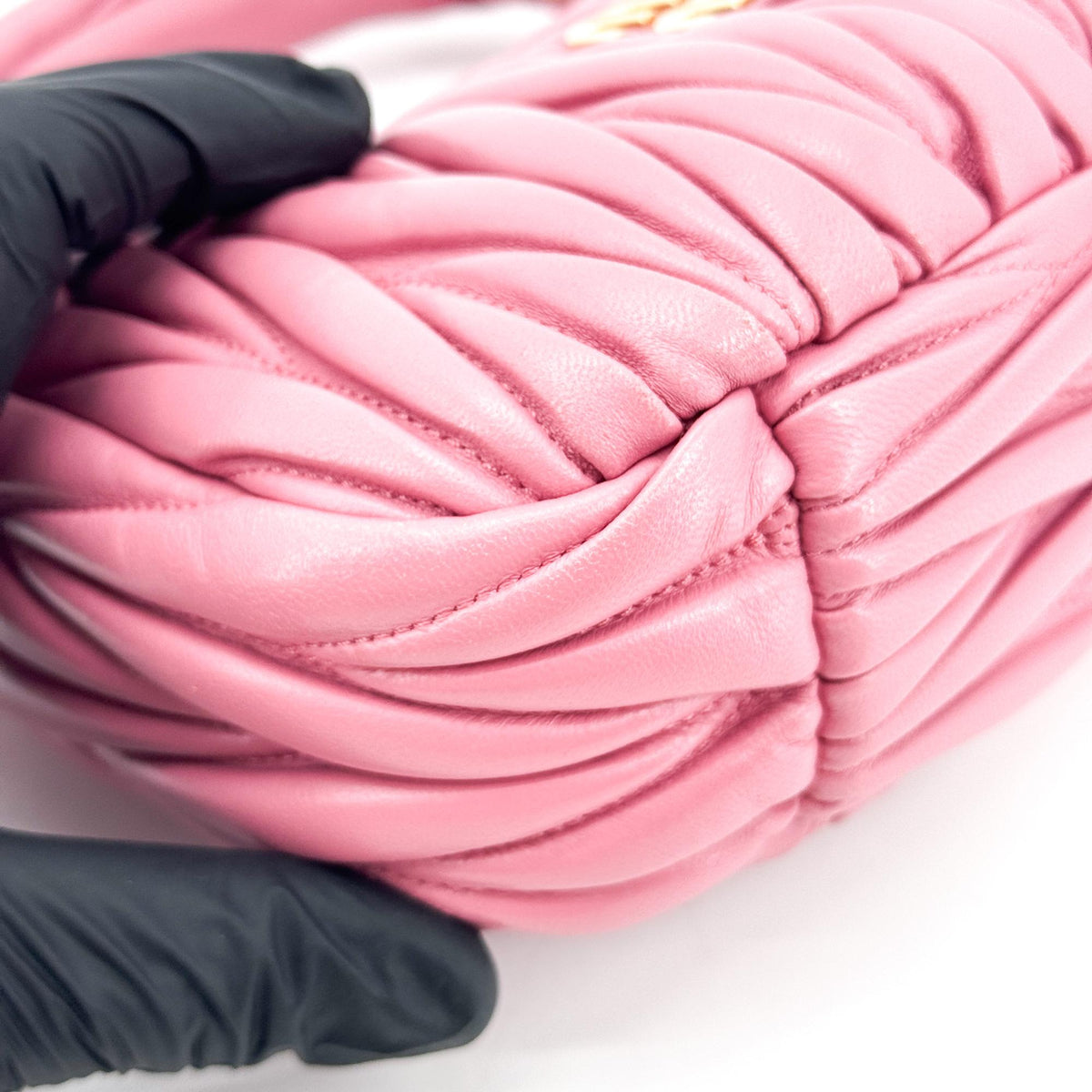 Miu Miu Wander Hobo Matelasse Satin Pink Leather Shoulder Bag Bag (Pre-Owned)