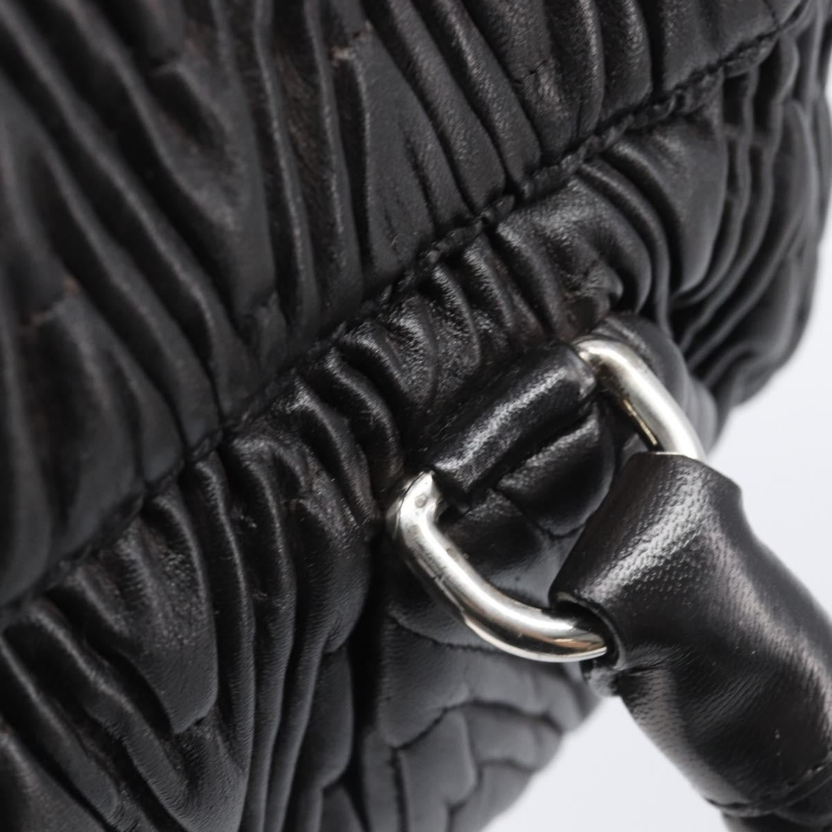 Prada Flap Chevron Nappa Black Leather Shoulder Bag Bag (Pre-Owned)
