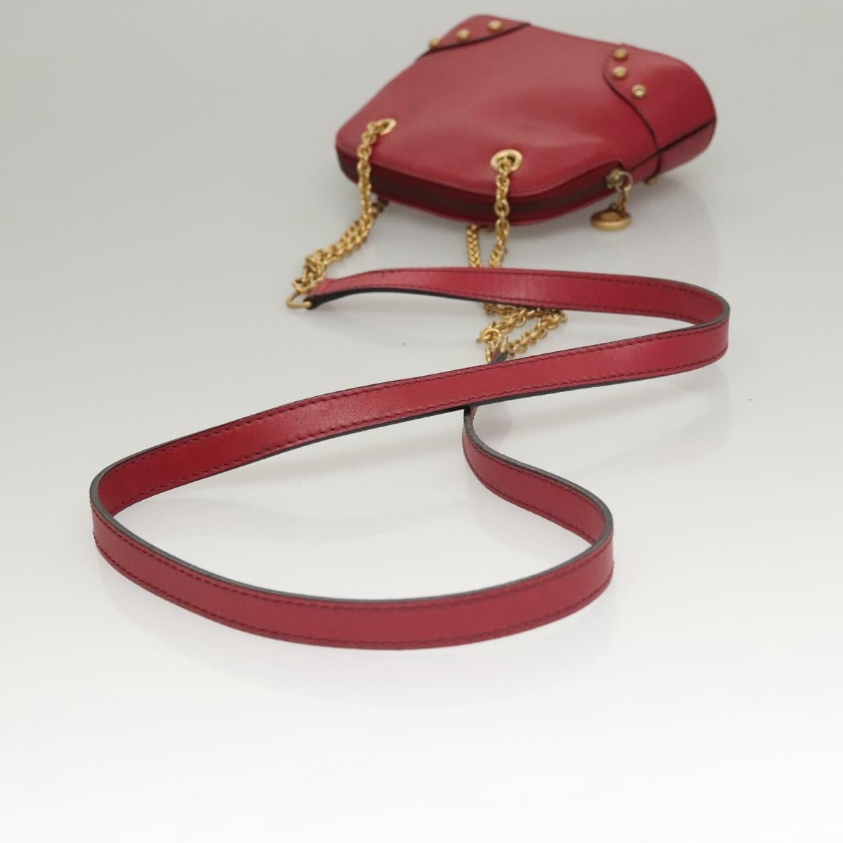 Celine Vintage Leather Red Leather Shoulder Bag Bag (Pre-Owned)
