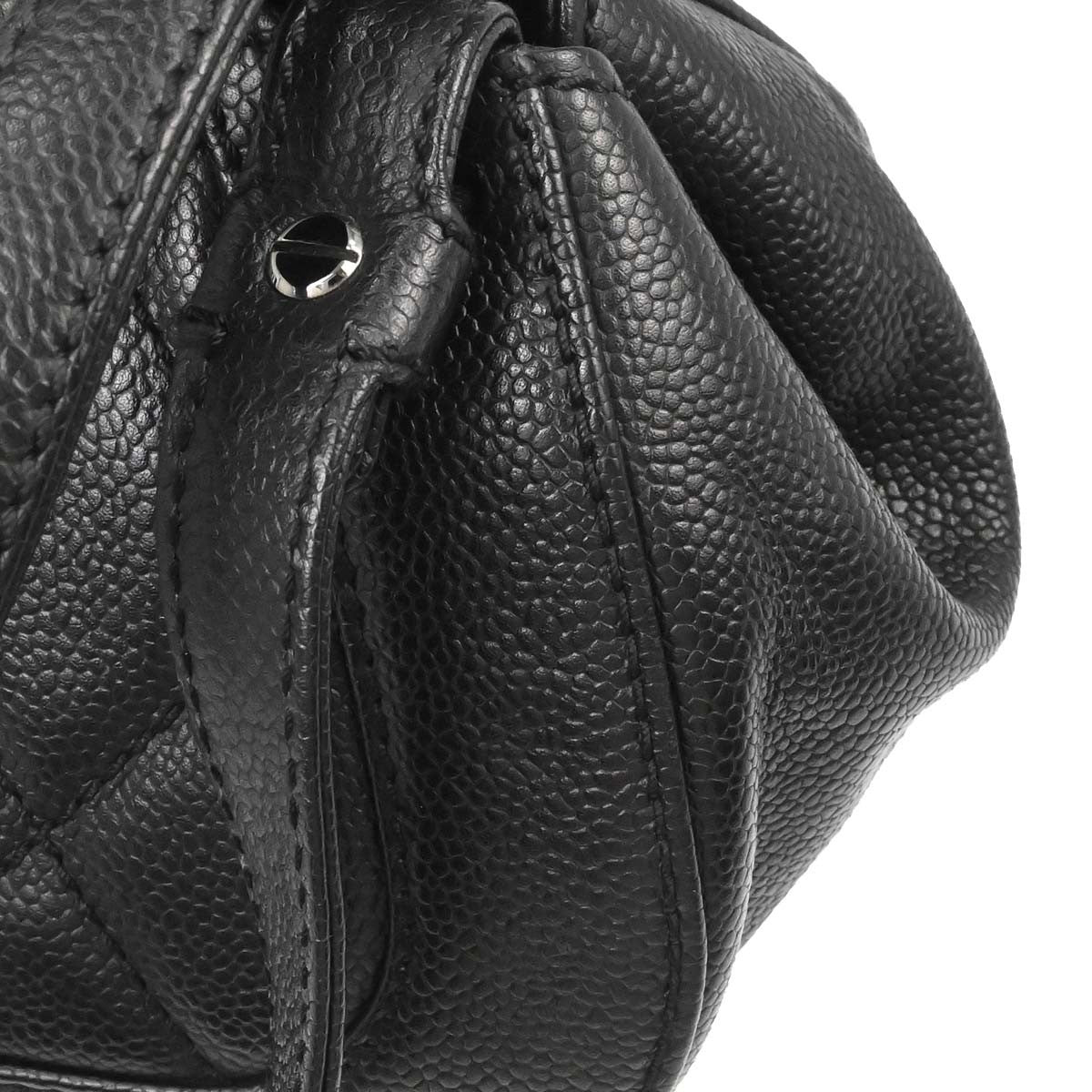 Chanel Mademoiselle Lock Quilted Caviar Black Leather Shoulder Bag Bag (Pre-Owned)