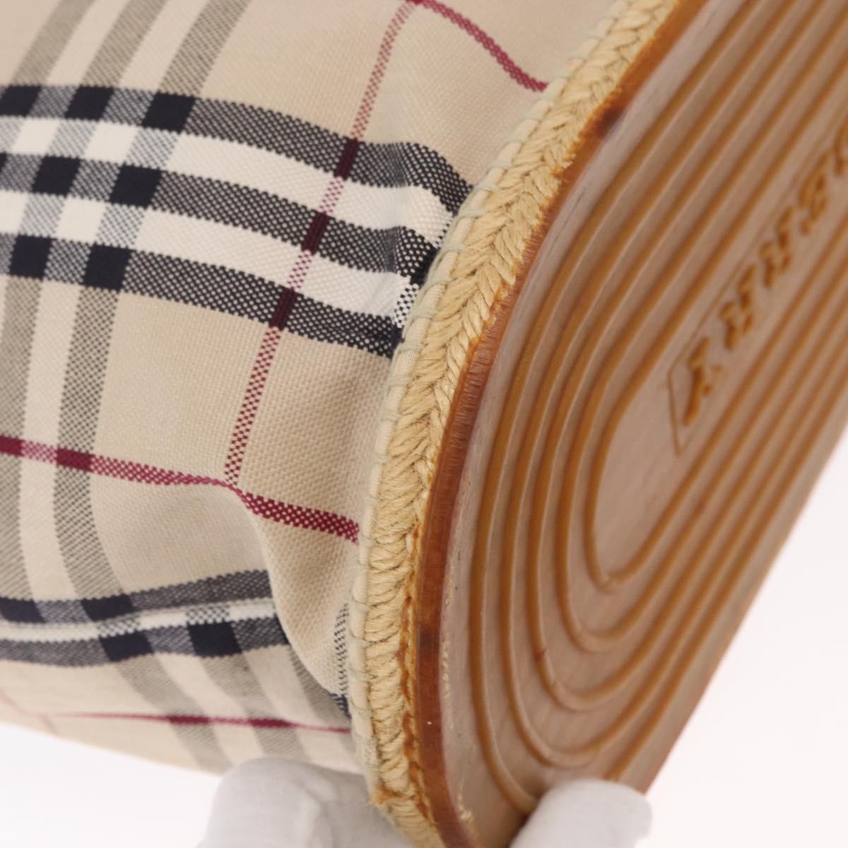 Burberry Nova Check Tote Canvas Check Pattern Beige Canvas Tote Bag Bag (Pre-Owned)