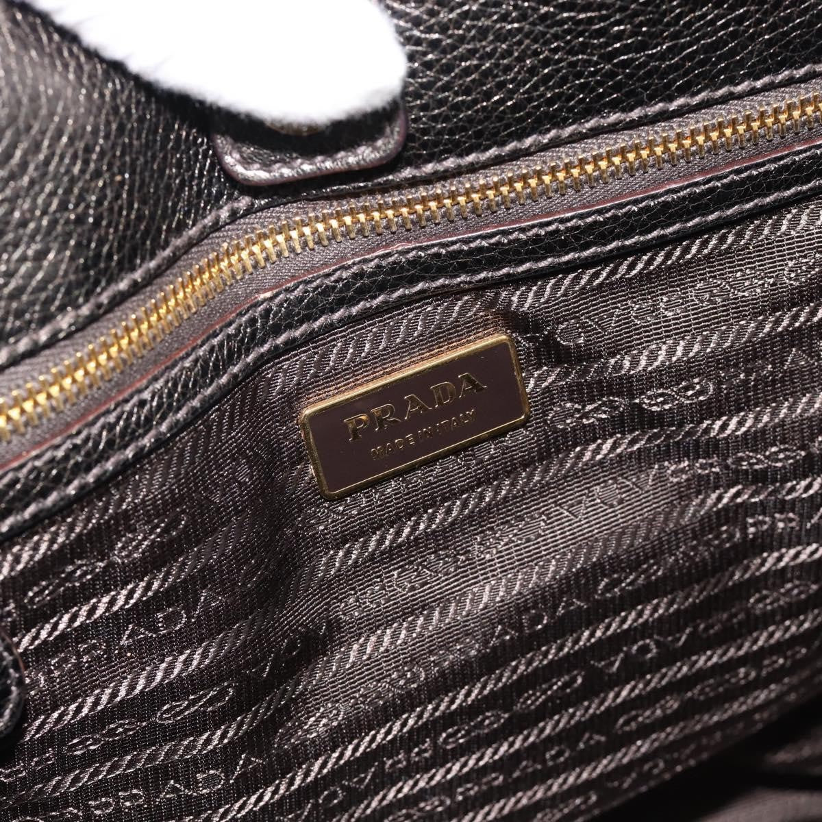 Prada Braided Handle Open Tote Vitello Daino Gold Leather Tote Bag Bag (Pre-Owned)