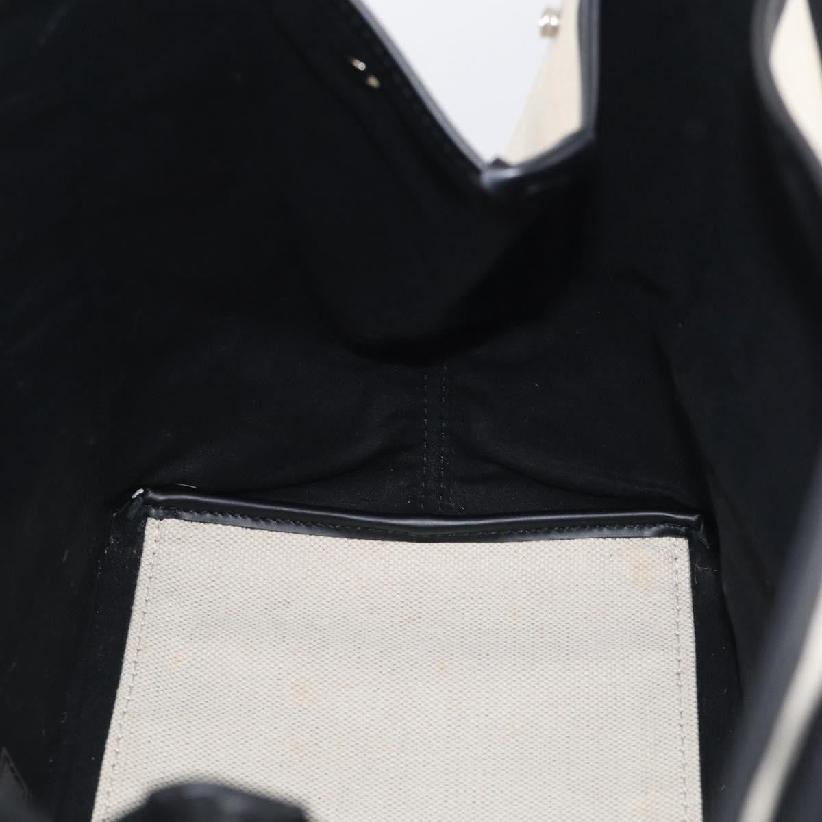 Balenciaga Navy Cabas Canvas With Leather White Canvas Tote Bag Bag (Pre-Owned)