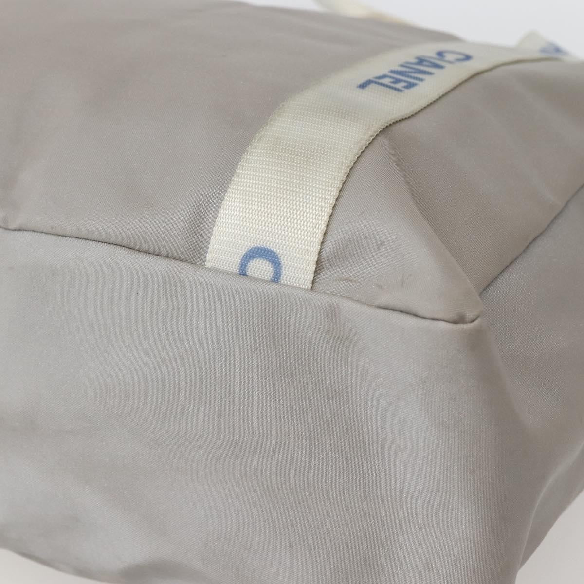 Chanel Sport Line Nylon Gray Nylon Tote Bag Bag (Pre-Owned)