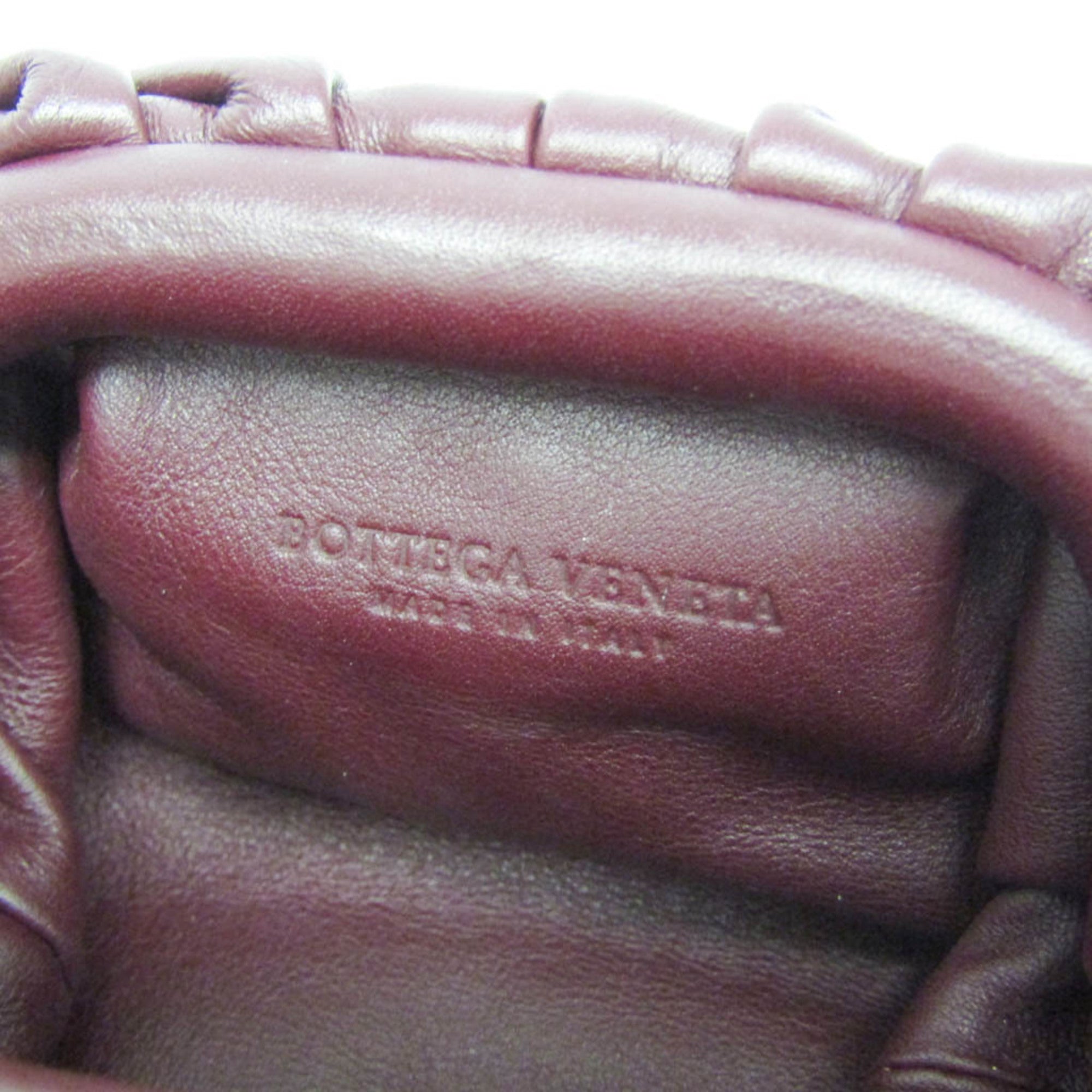 Bottega Veneta The Leather Burgundy Leather Clutche & Pouche Bag (Pre-Owned)