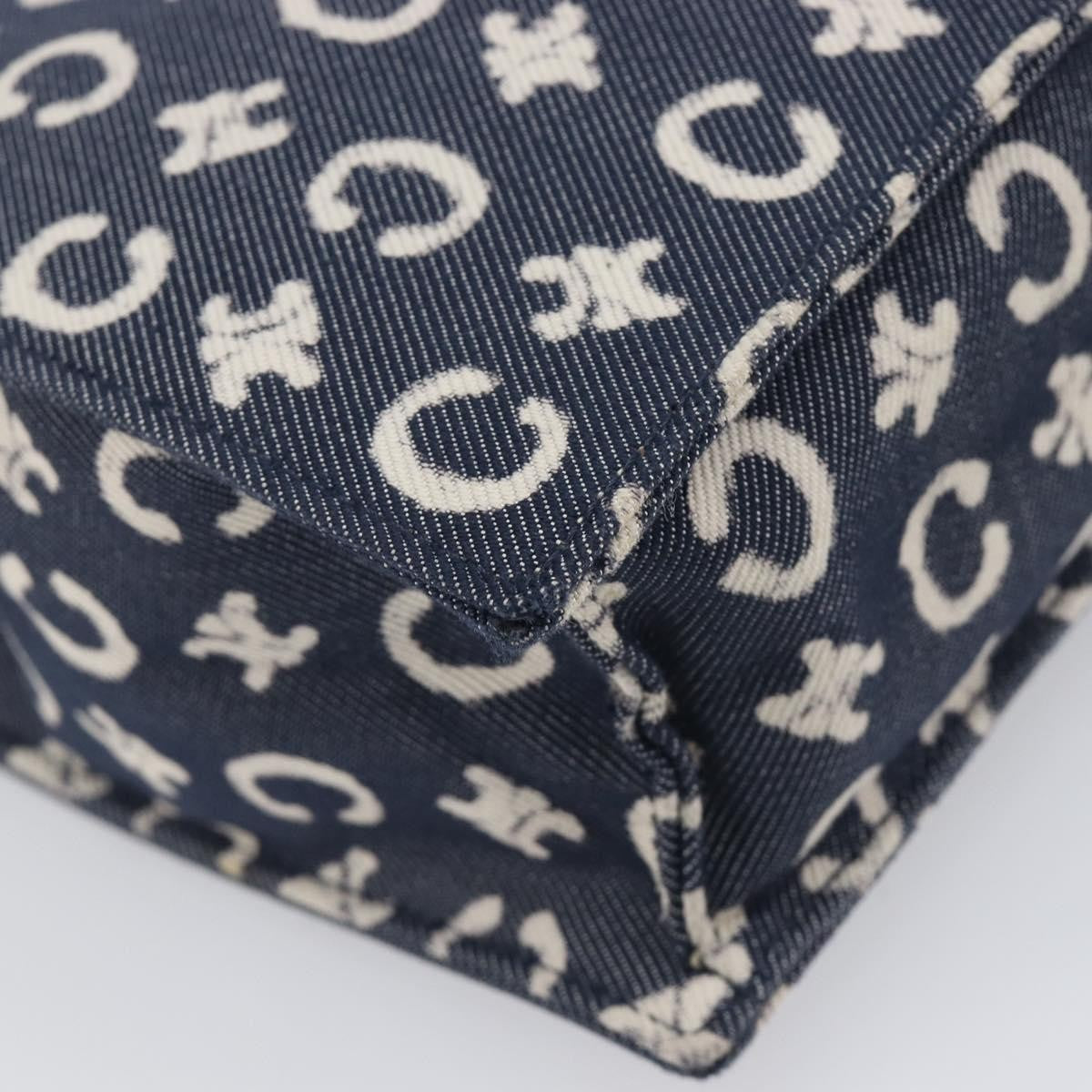 Celine C Macadam Canvas Navy Canvas Handbag (Pre-Owned)