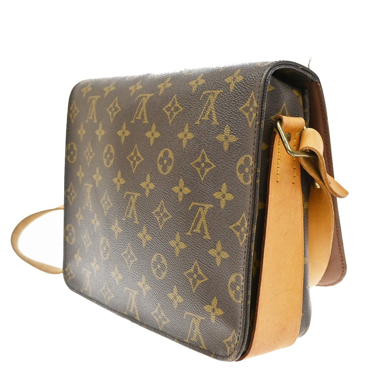 Louis Vuitton Cartouchiere Monogram Canvas Brown Canvas Shoulder Bag Bag (Pre-Owned)