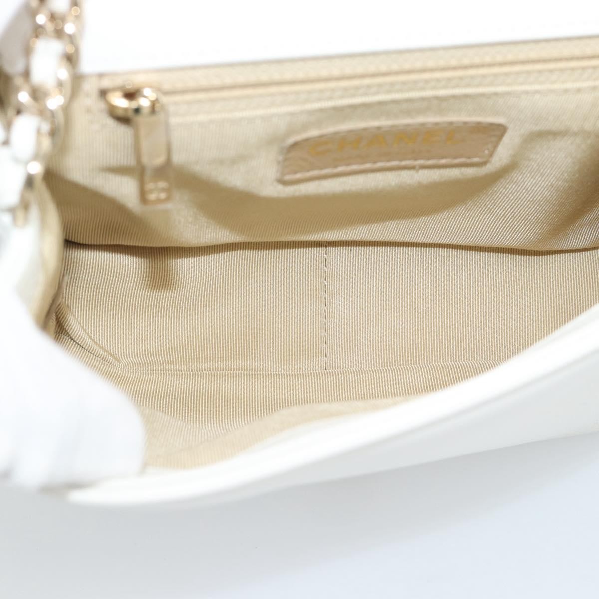 Chanel Beauty Begins Flap Quilted Lambskin White Leather Shoulder Bag Bag (Pre-Owned)