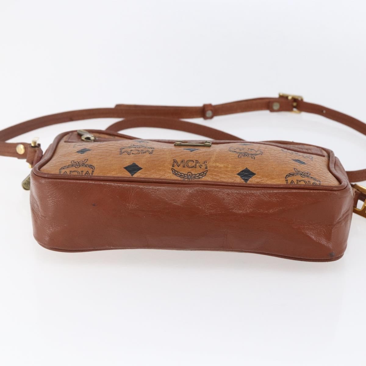 MCM Visetos Canvas And Leather Brown Canvas Shoulder Bag Bag (Pre-Owned)