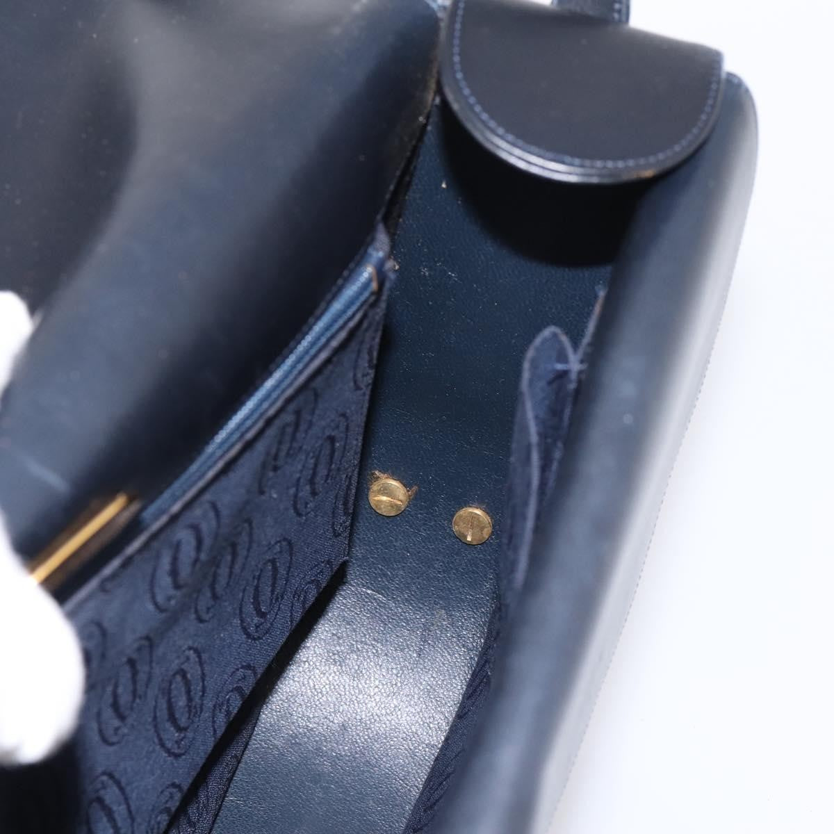 Cartier Sapphire Line Leather Black Leather Shoulder Bag Bag (Pre-Owned)