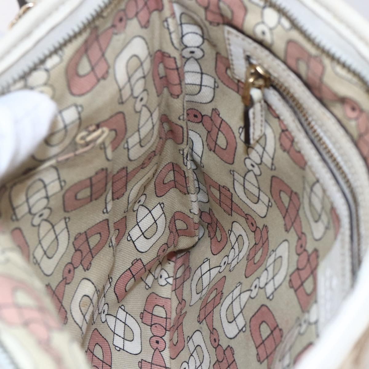 Gucci Jolicoeur Messenger Gg Canvas Beige Canvas Shoulder Bag Bag (Pre-Owned)