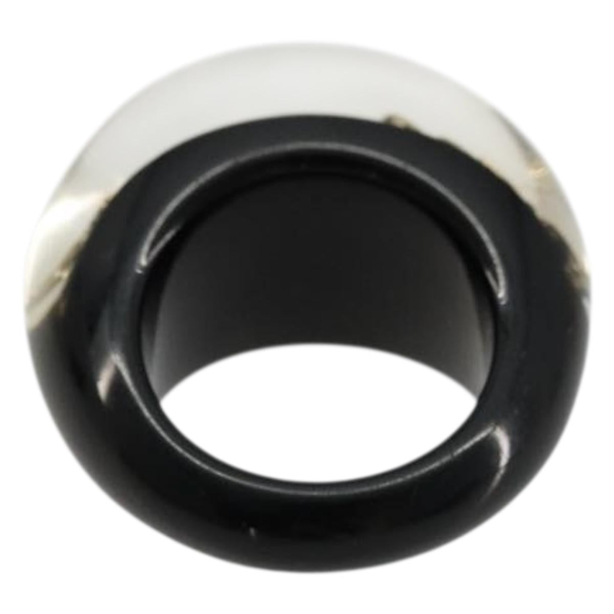 Louis Vuitton Inclusion Resin Black Plastic Ring Jewelry (Pre-Owned)