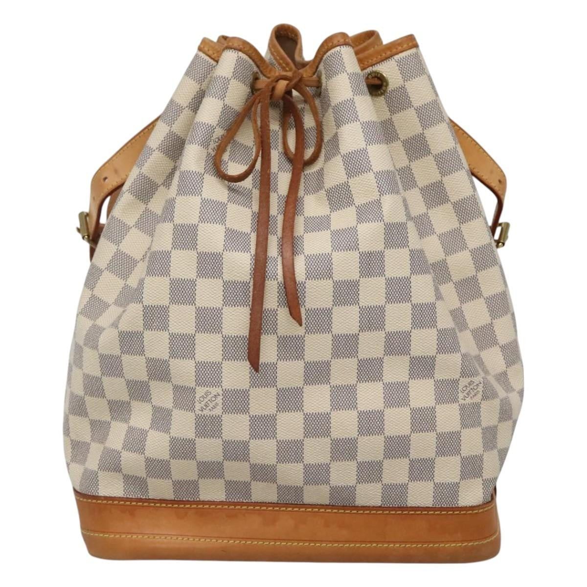 Louis Vuitton Noe Damier Ebene White Canvas Shoulder Bag Bag (Pre-Owned)