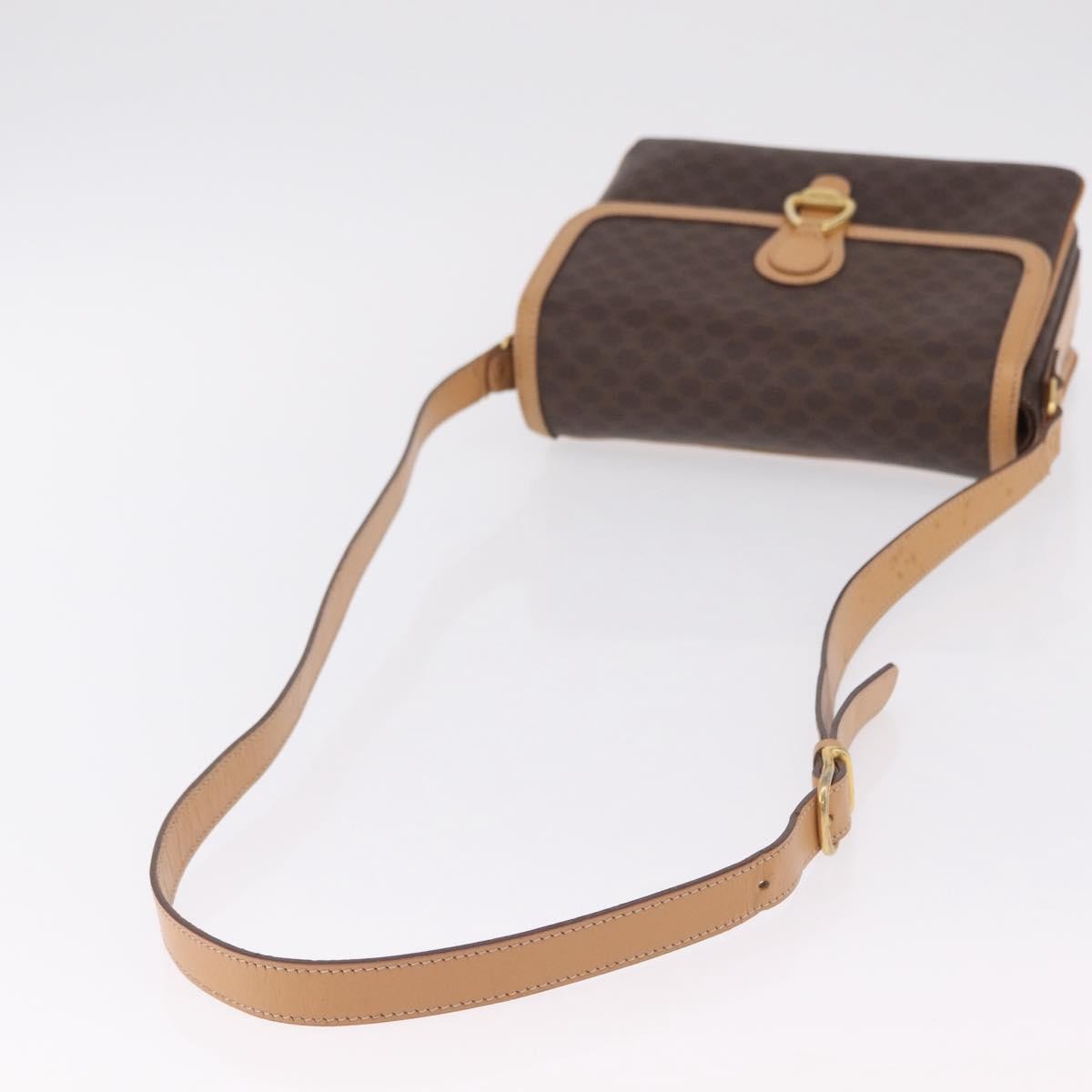Celine Macadam Shoulder Canvas Brown Canvas Crossbody Bag Bag (Pre-Owned)
