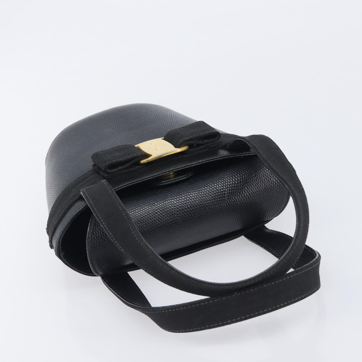 Salvatore Ferragamo Vara Bow Leather Black Leather Crossbody Bag Bag (Pre-Owned)