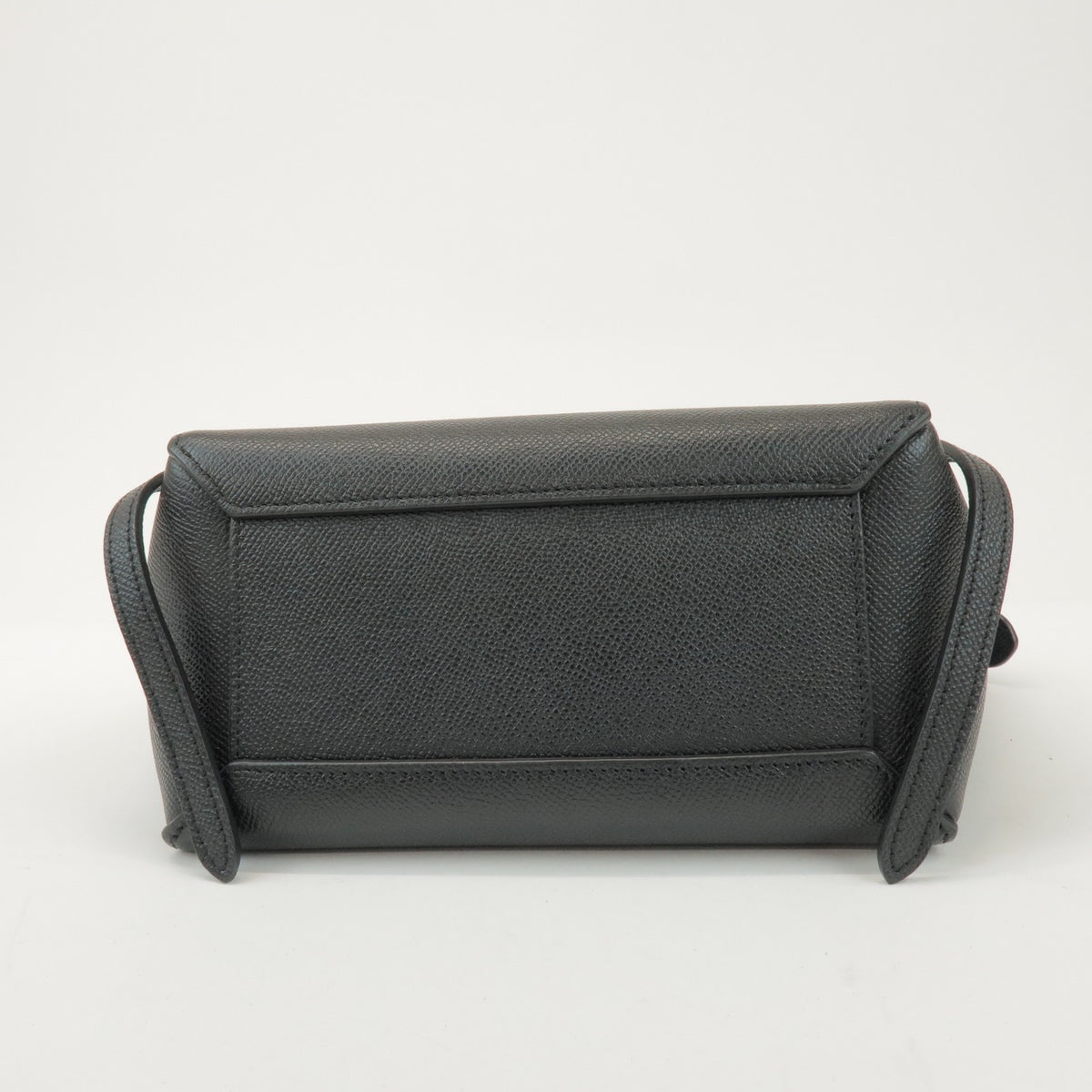Celine Belt Textured Leather Black Leather Handbag (Pre-Owned)