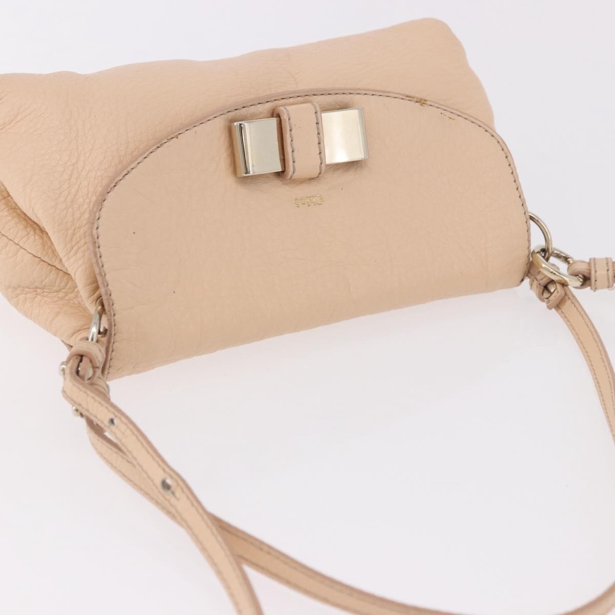 Chloe Lily Leather Beige Leather Shoulder Bag Bag (Pre-Owned)
