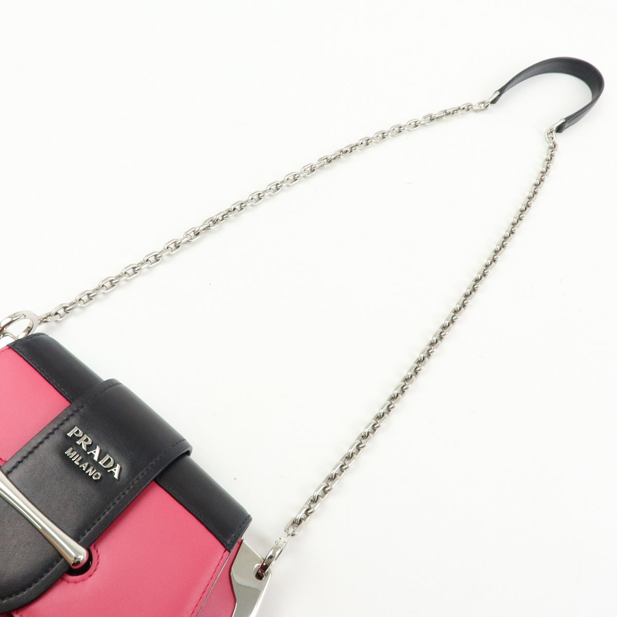 Prada Sidonie City Calf Pink Leather Shoulder Bag Bag (Pre-Owned)