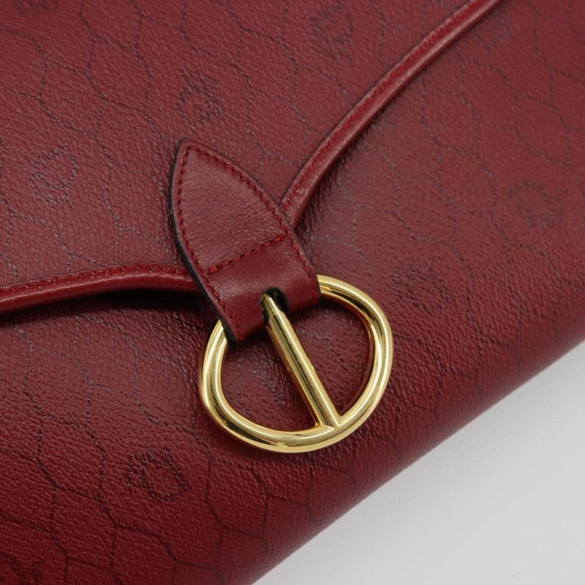 Christian Dior Vintage Honeycomb Canvas Red Canvas Shoulder Bag Bag (Pre-Owned)