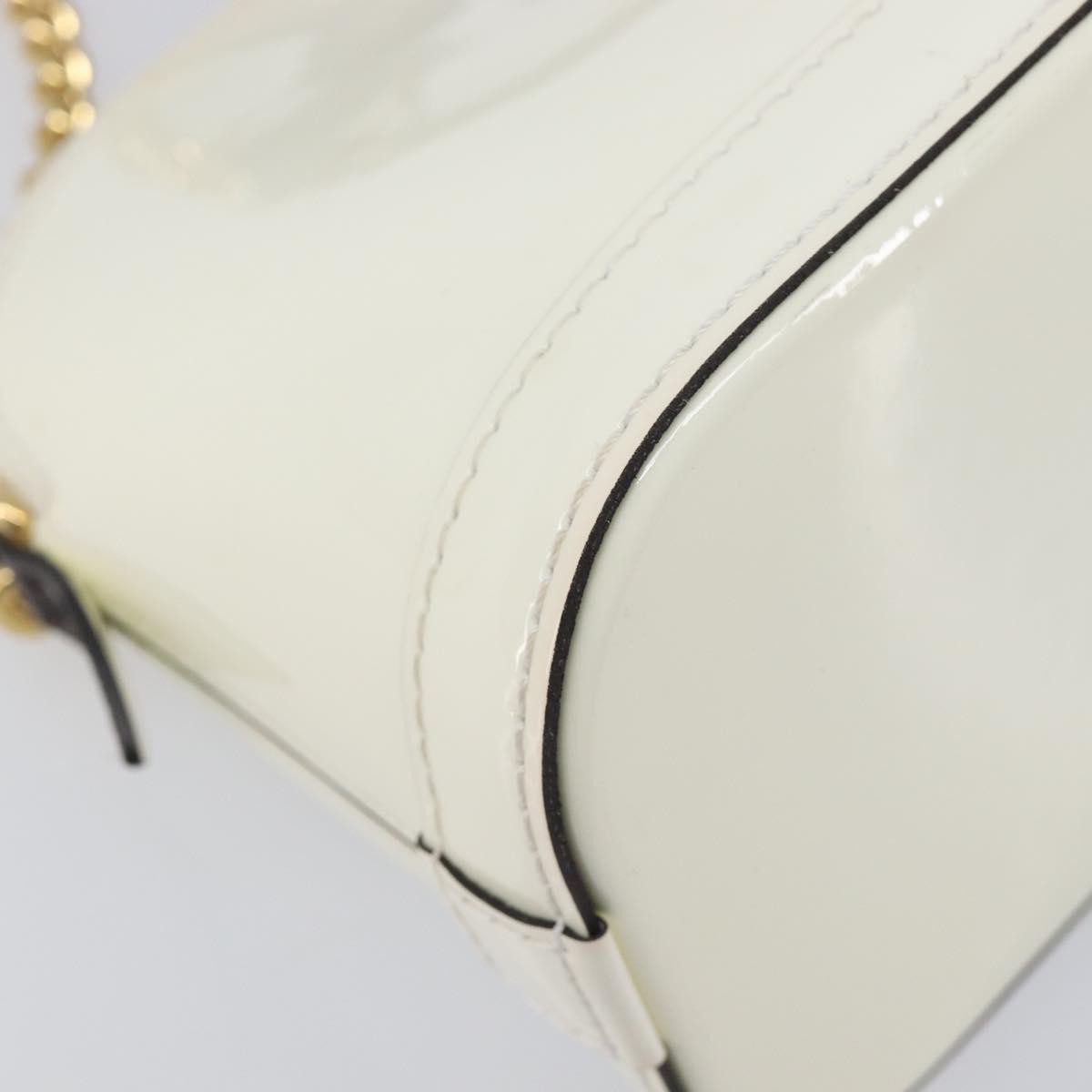 Louis Vuitton Alma Chain Vernis With Monogram Canvas White Patent_Leather Handbag (Pre-Owned)